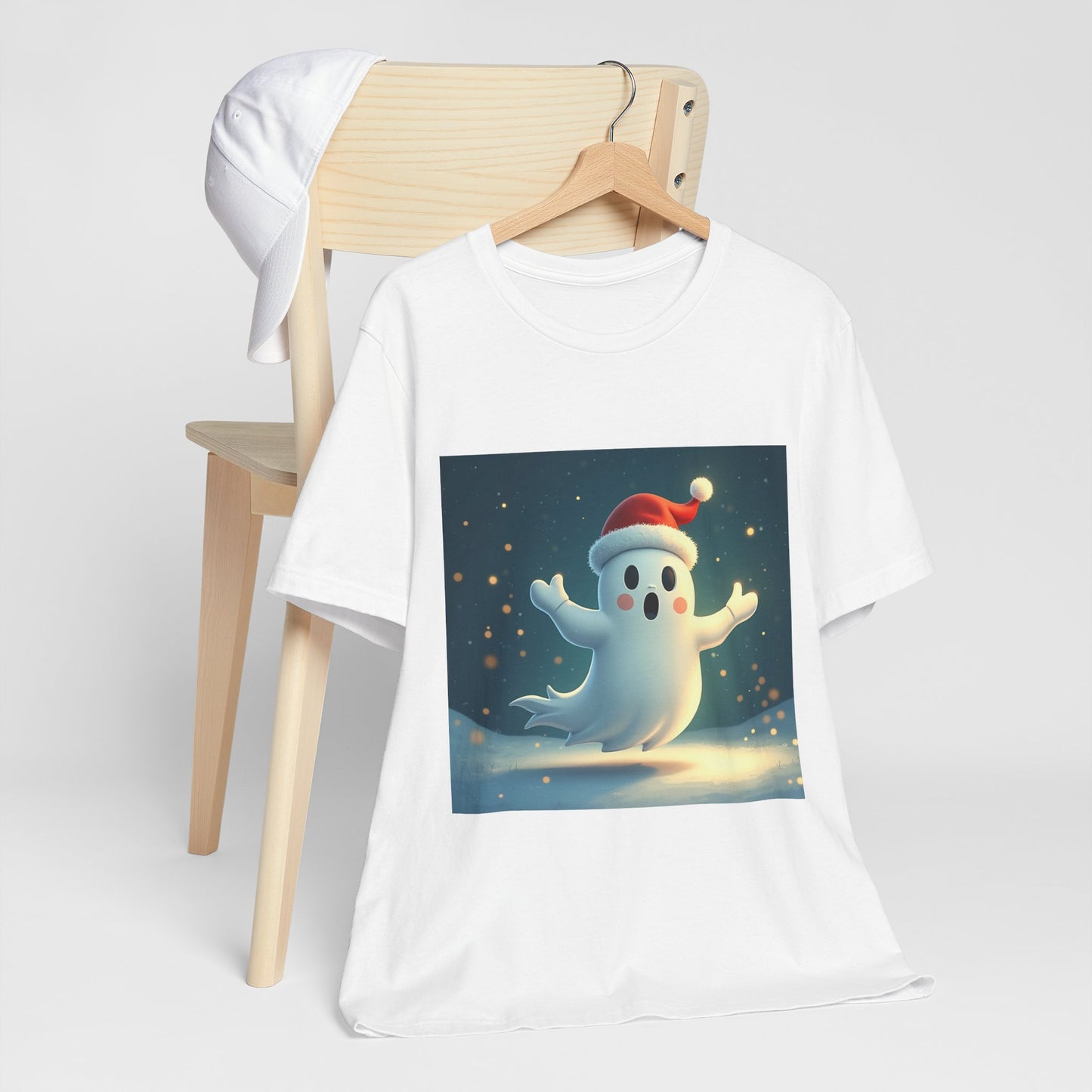 Cute Cartoon Ghost of Christmas Presents Unisex Jersey Tee