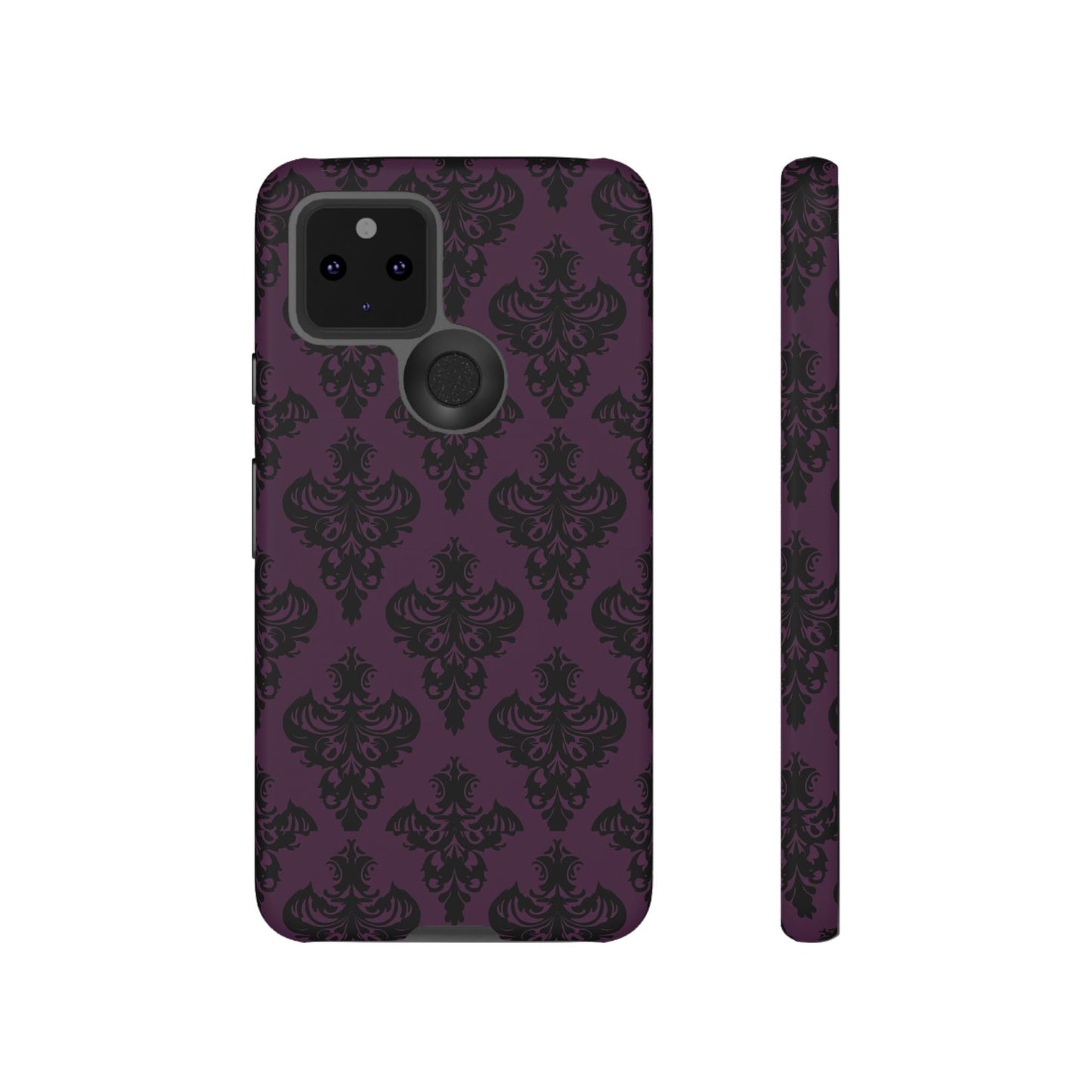 Purple and Black Victorian Damask Pattern Tough Cases