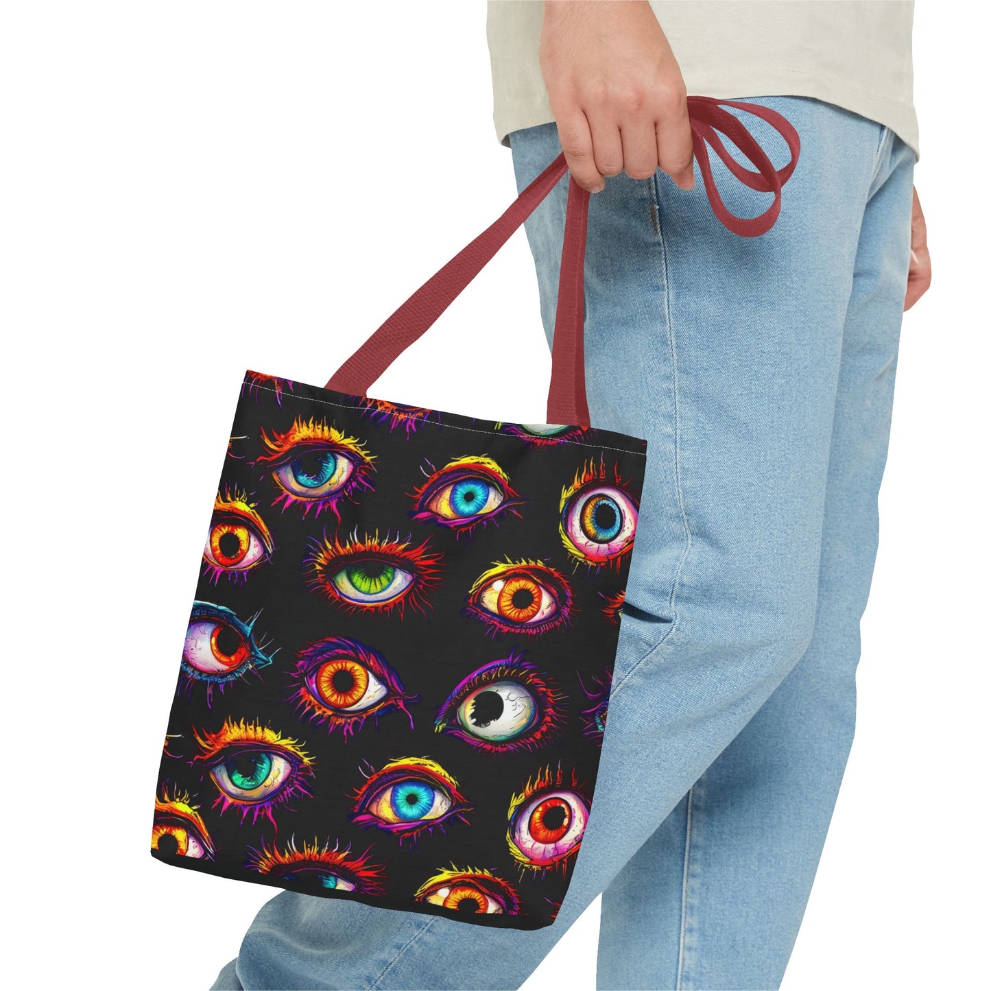 Colorful Spooky Eye Pattern Tote Bag (AOP)