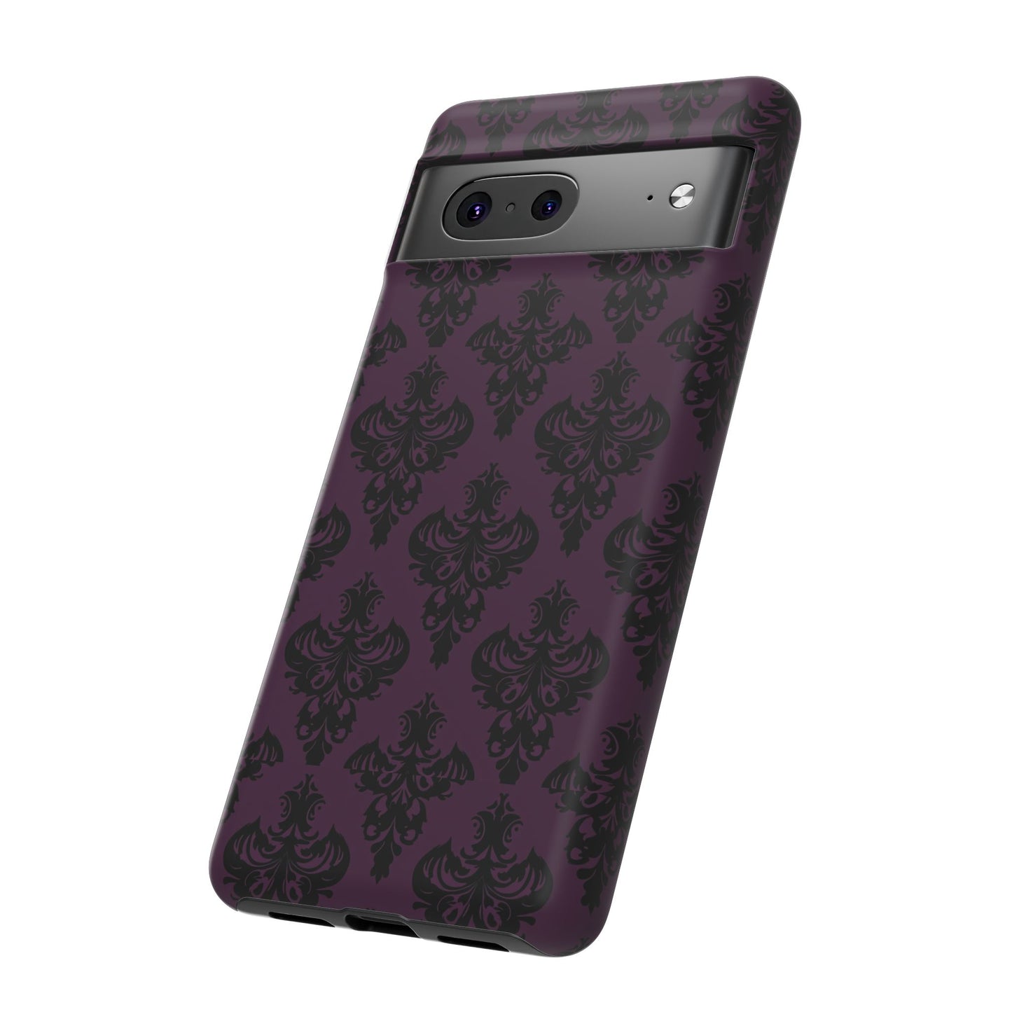 Purple and Black Victorian Damask Pattern Tough Cases