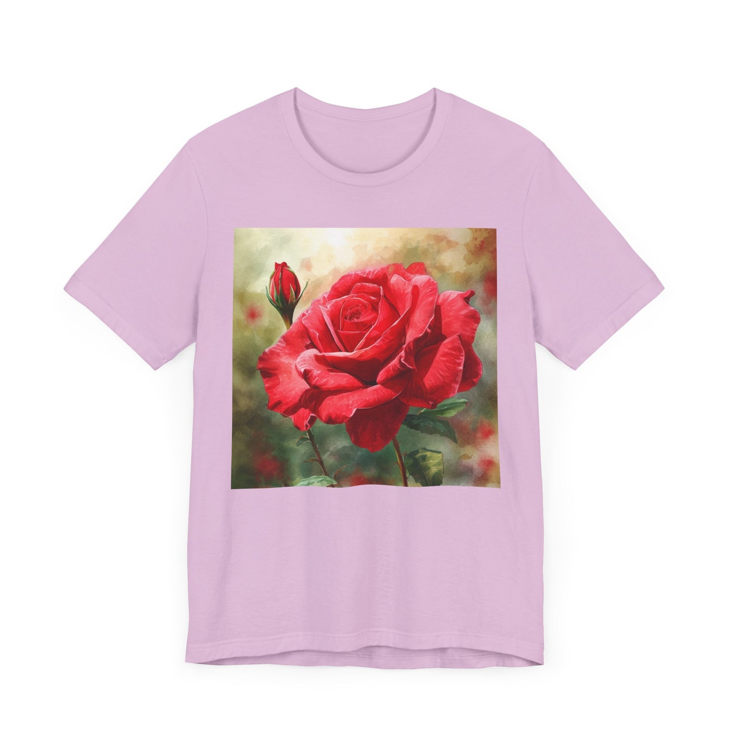 Elegant Rose Short Sleeve Tee - Perfect for Nature Lovers & Everyday Comfort