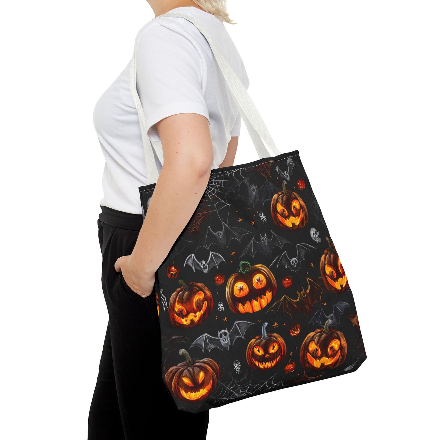 Spooky Pumpkins and Bats Tote Bag (AOP)