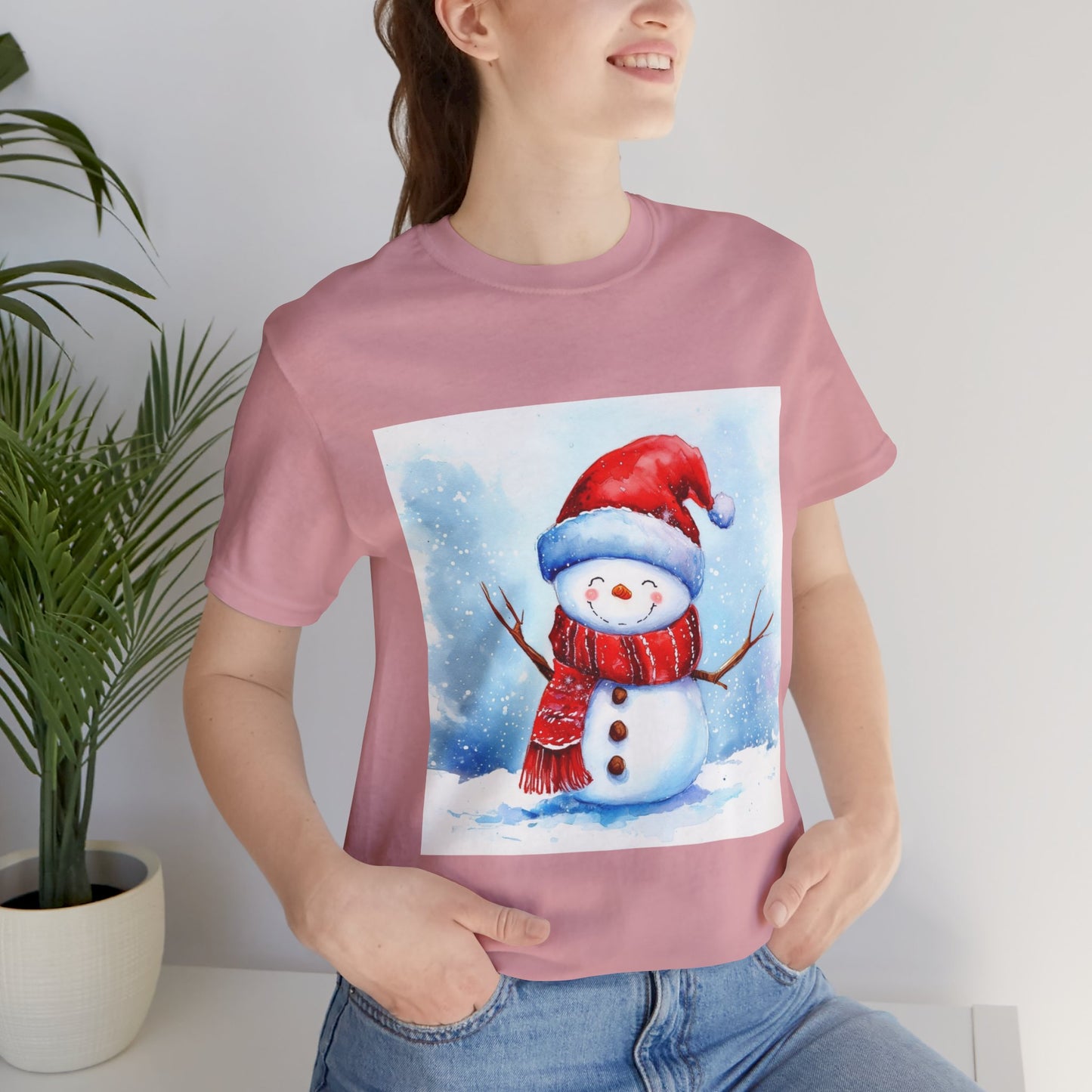 Cute Snowman Unisex Jersey Short Sleeve Tee