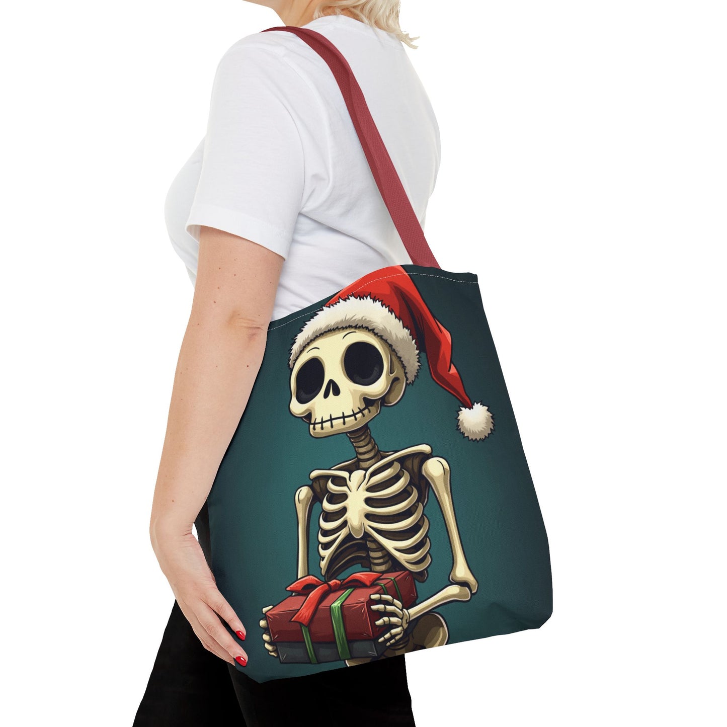 Cute Cartoon Holiday Skeleton Tote Bag (AOP)