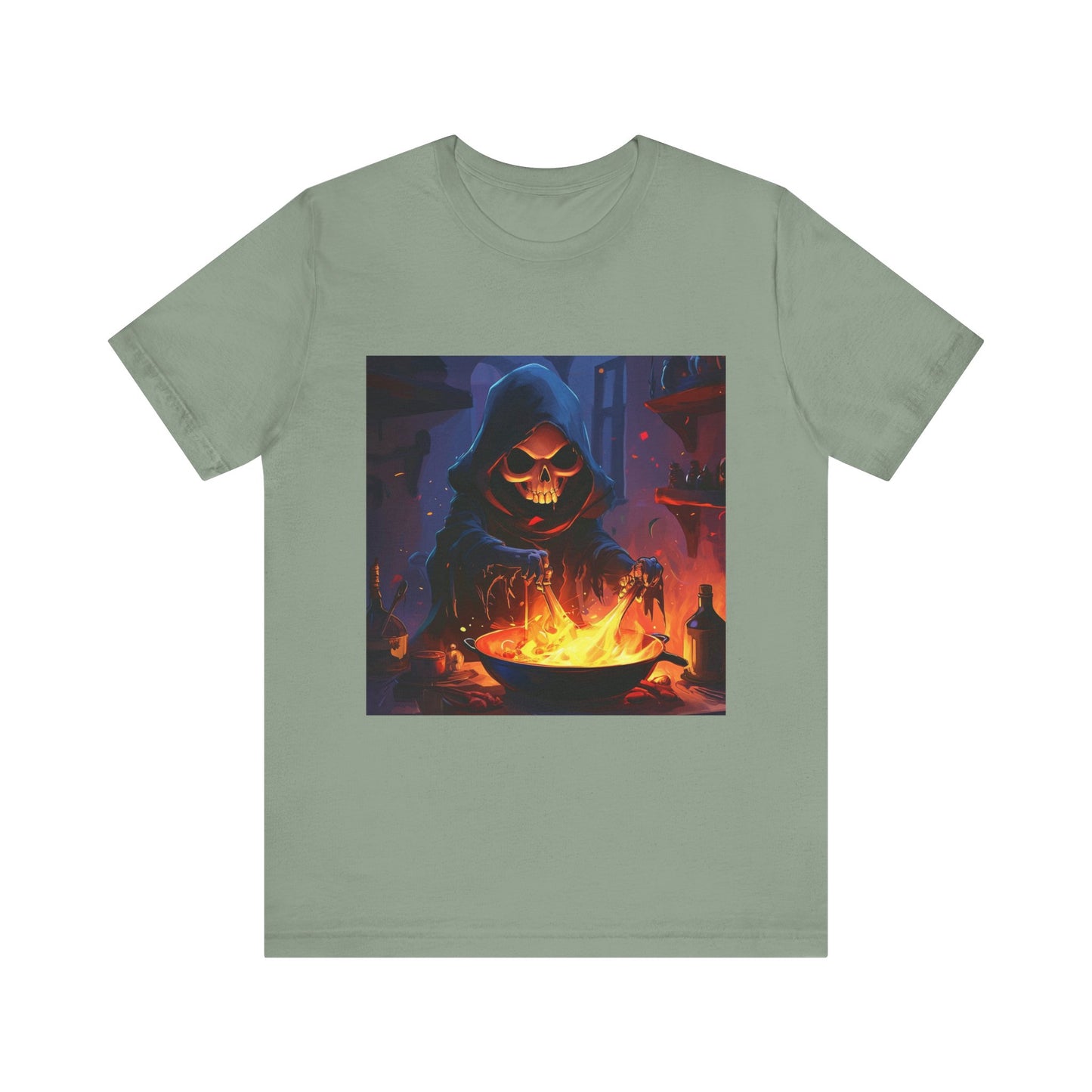 Dark Grim Reaper Cooking Unisex Jersey Short Sleeve Tee