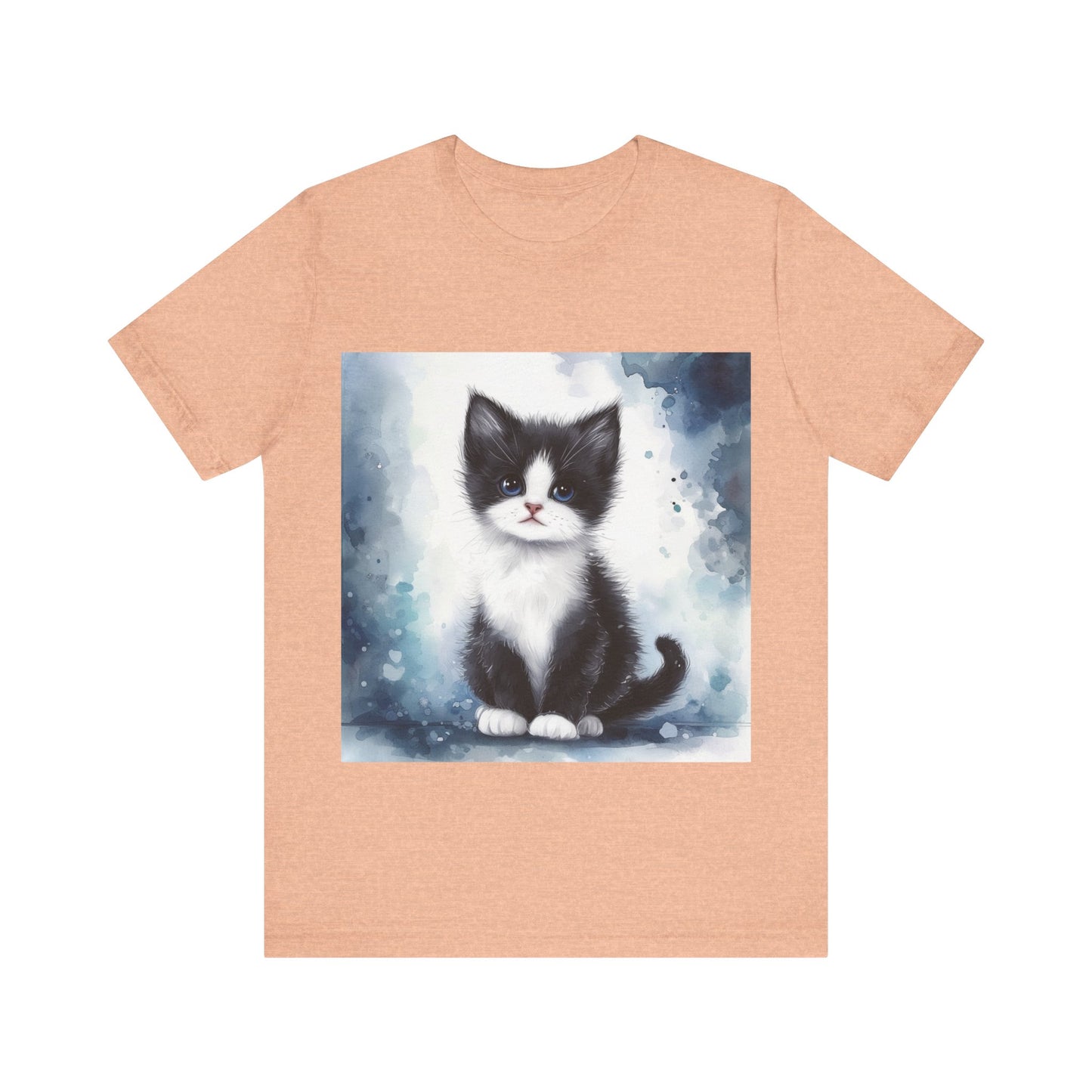 Watercolor Tuxedo Kitten Unisex Jersey Short Sleeve Tee