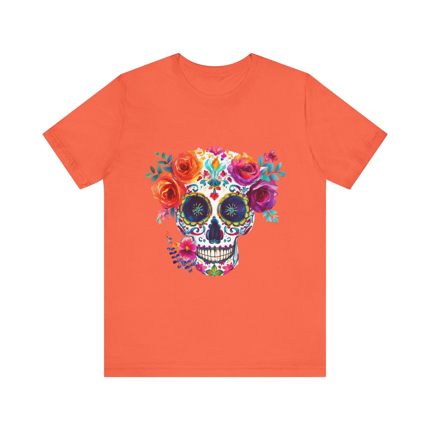 Day of the Dead Bright Sugar Skull Unisex Jersey Short Sleeve Tee