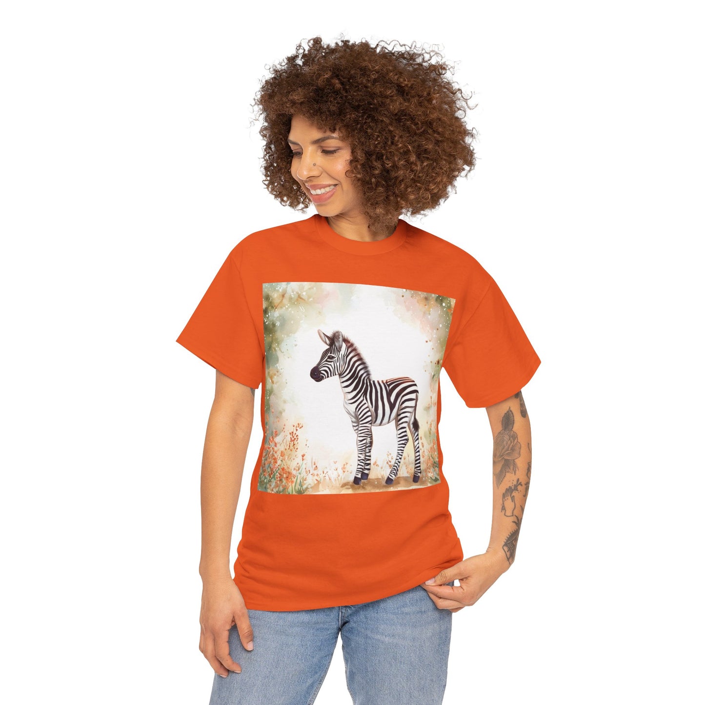 Playful Zebra Unisex Heavy Cotton Tee