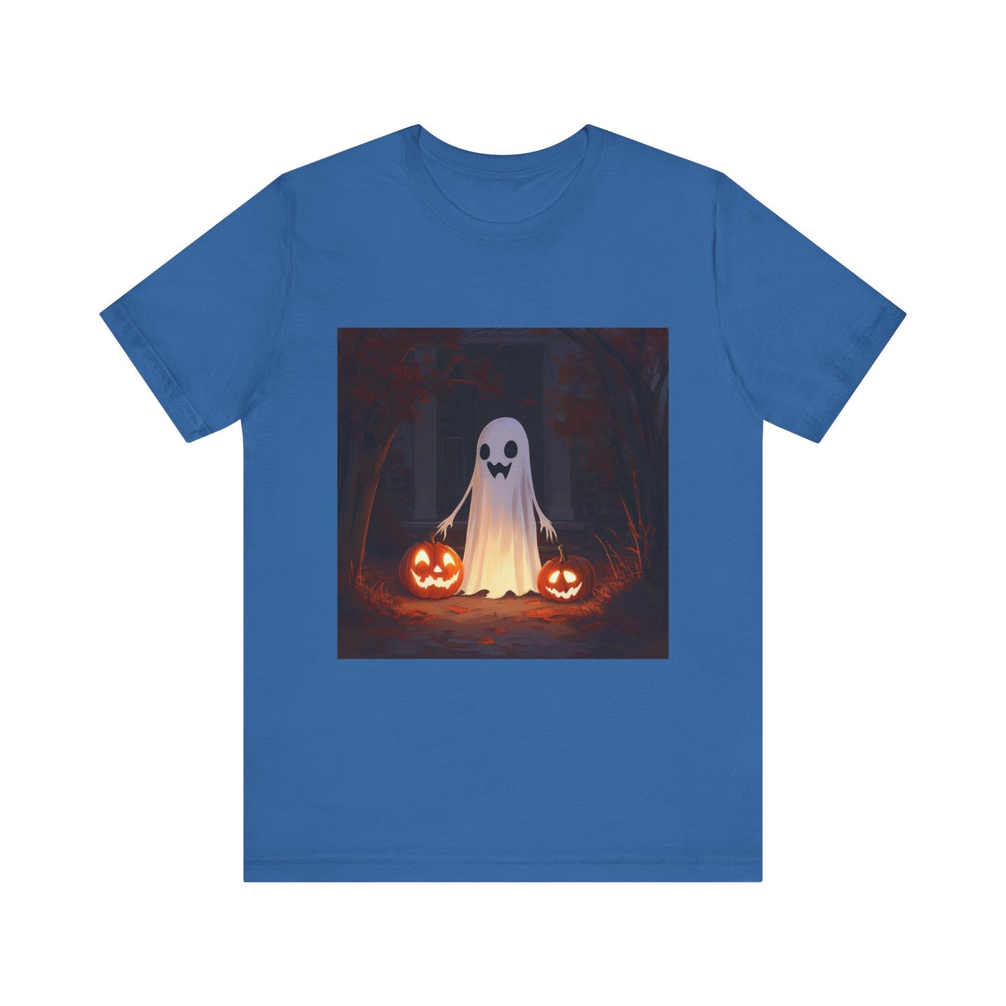 Cute Ghost and Pumpkins Unisex Jersey Short Sleeve Tee