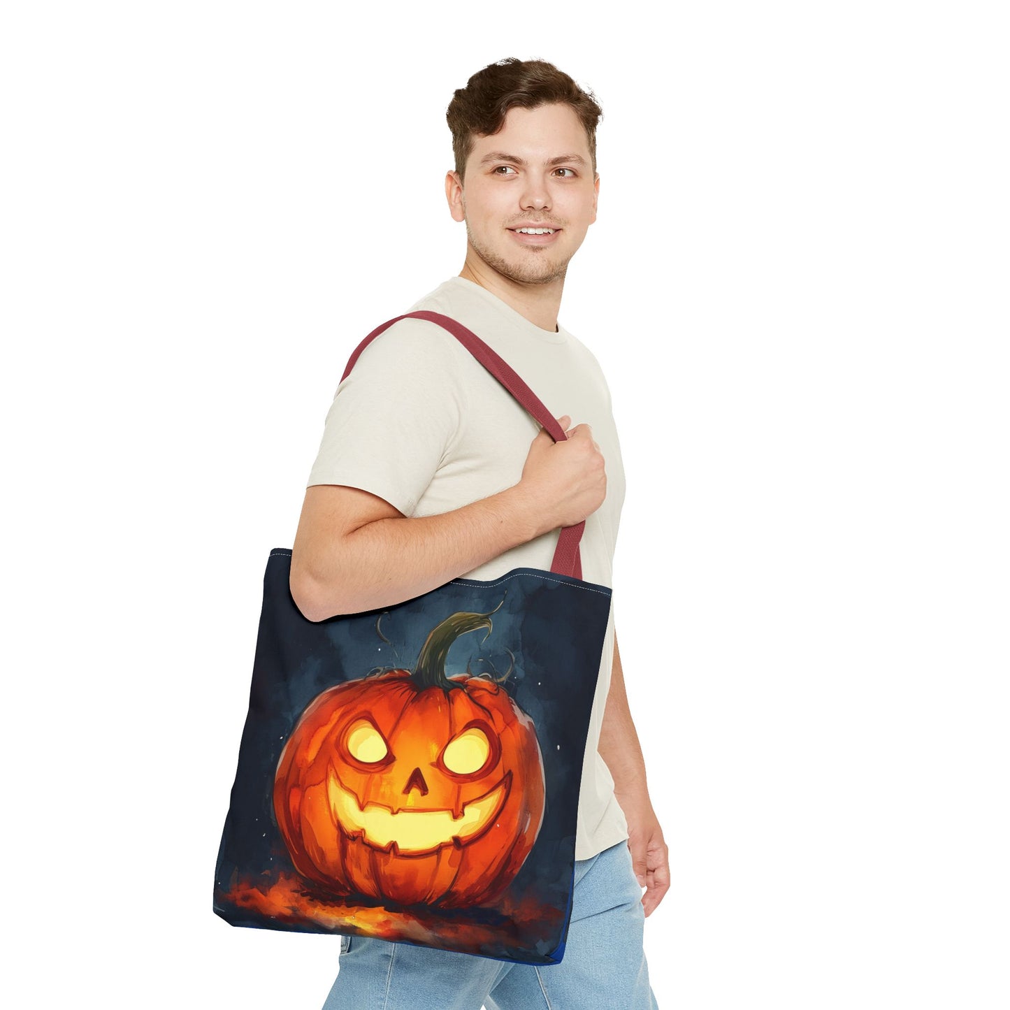 Cute Creepy Jack o Lantern Tote Bag (AOP)