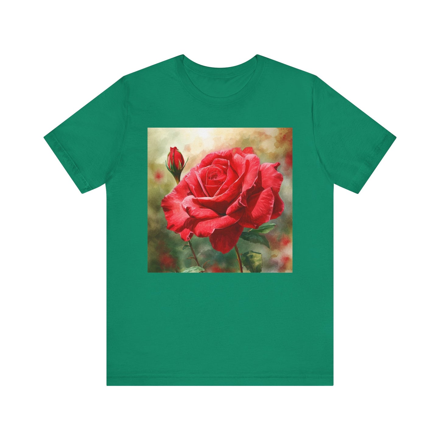 Elegant Rose Short Sleeve Tee - Perfect for Nature Lovers & Everyday Comfort