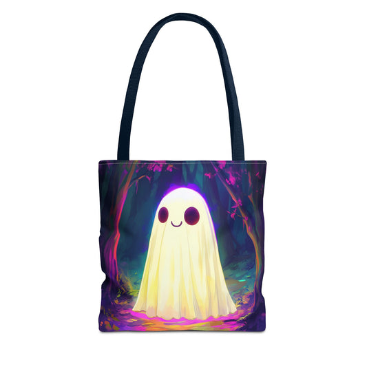 Cute Neon Ghost Tote Bag (AOP)