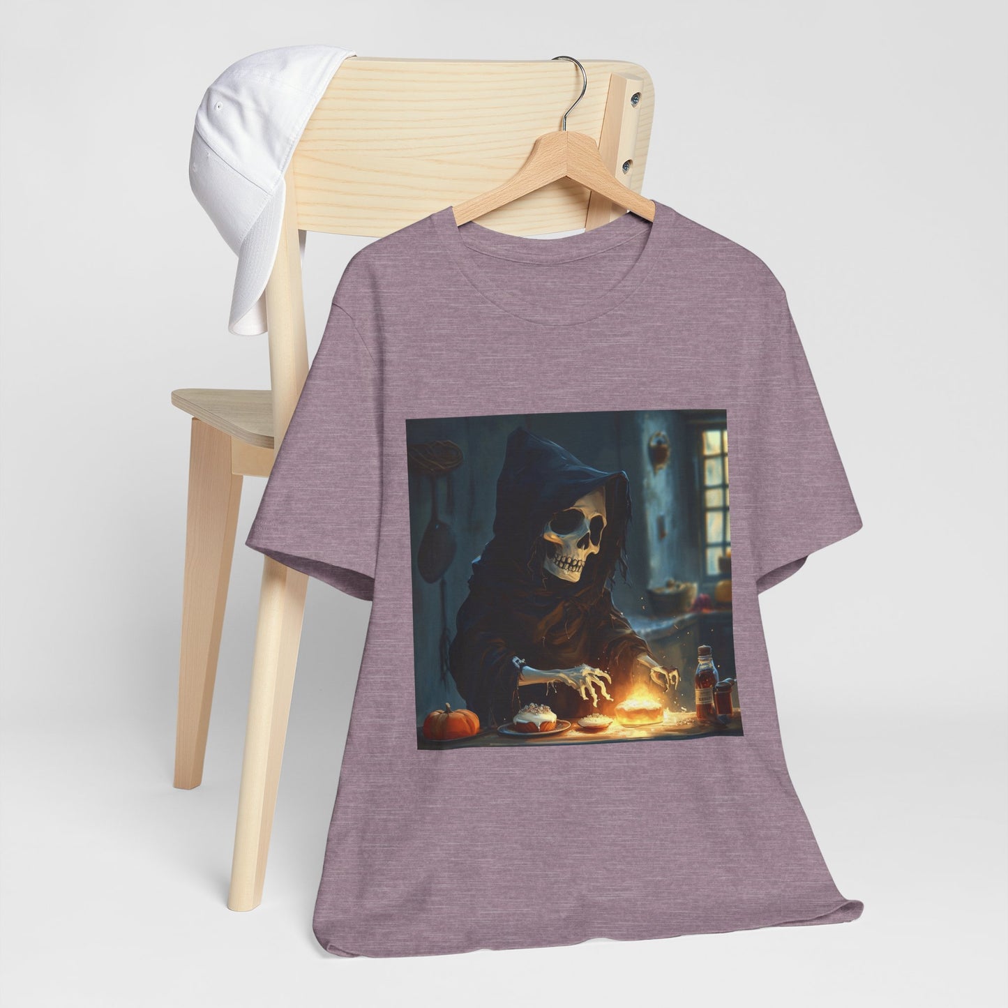 Grim Reaper Baking Sweet Rolls Unisex Jersey Short Sleeve Tee