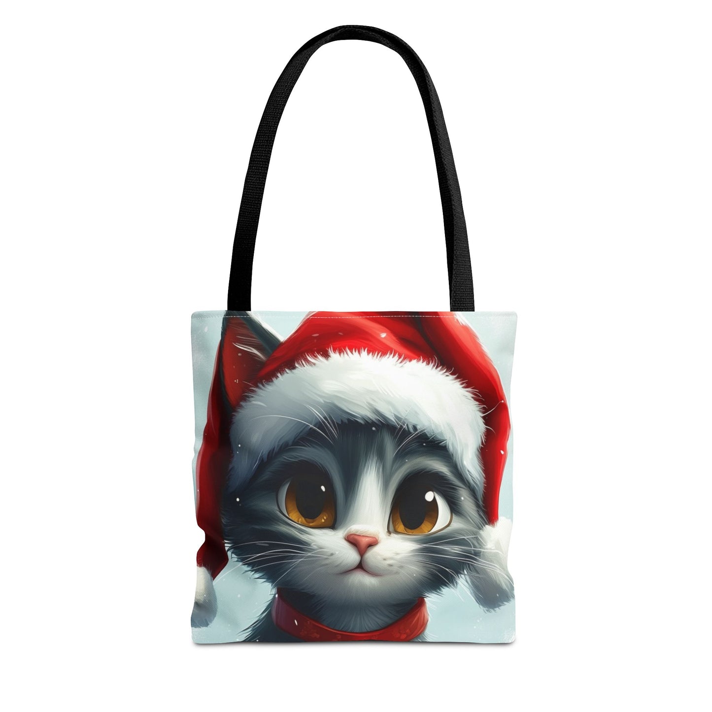 Adorable Festive Gray Cat Tote Bag (AOP)