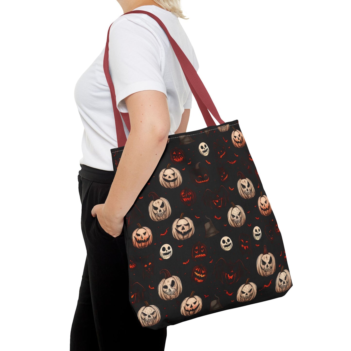 Spooky Halloween Pattern Tote Bag (AOP)