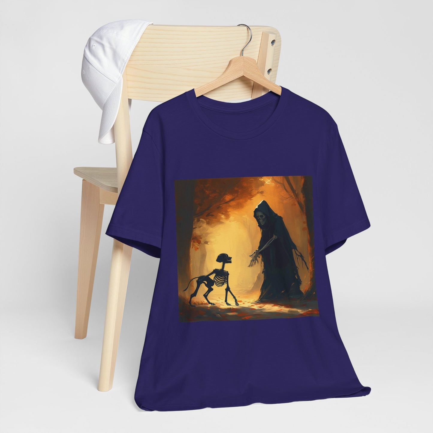 Grim Reaper Playing Fetch Unisex Jersey Short Sleeve Tee