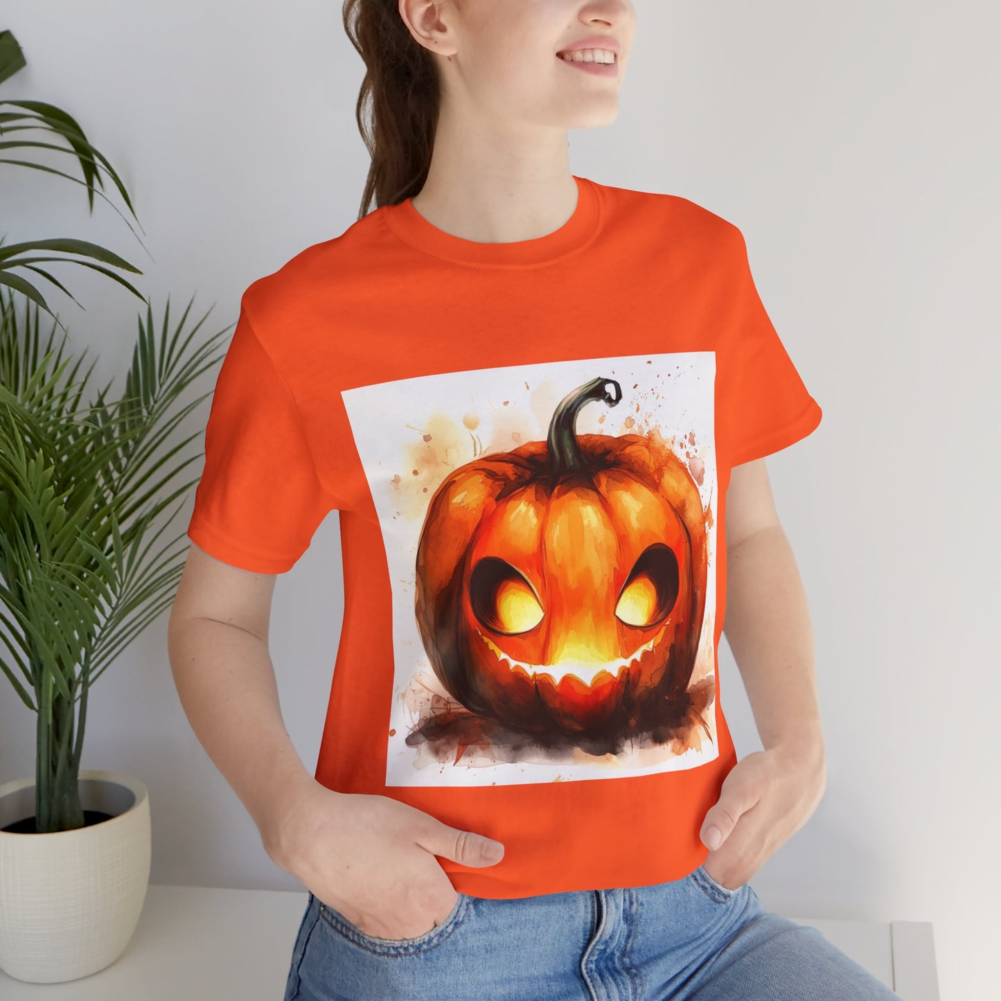 Cute Happy Jack o Lantern Unisex Jersey Short Sleeve Tee