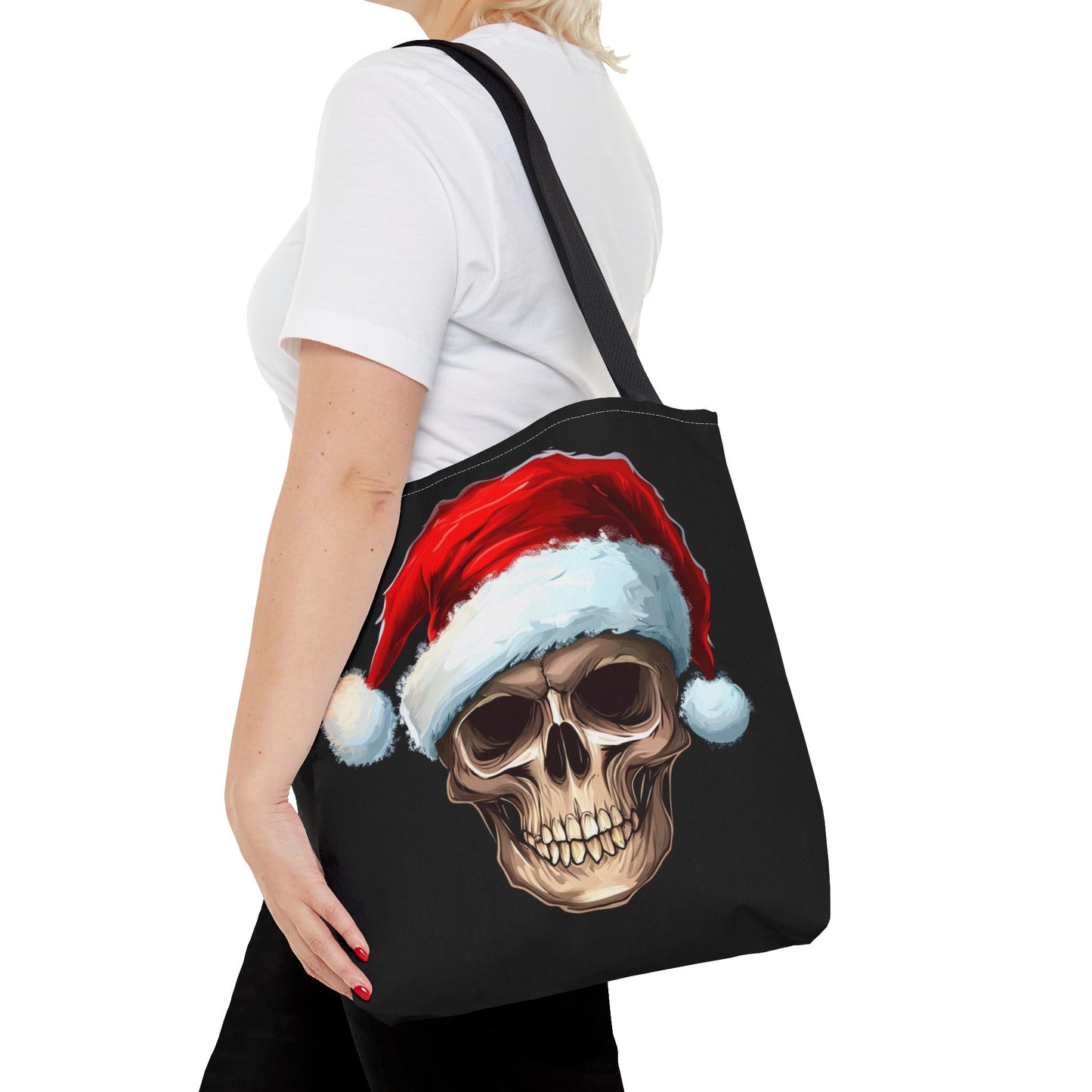 Santa Hat Skull Tote Bag (AOP)