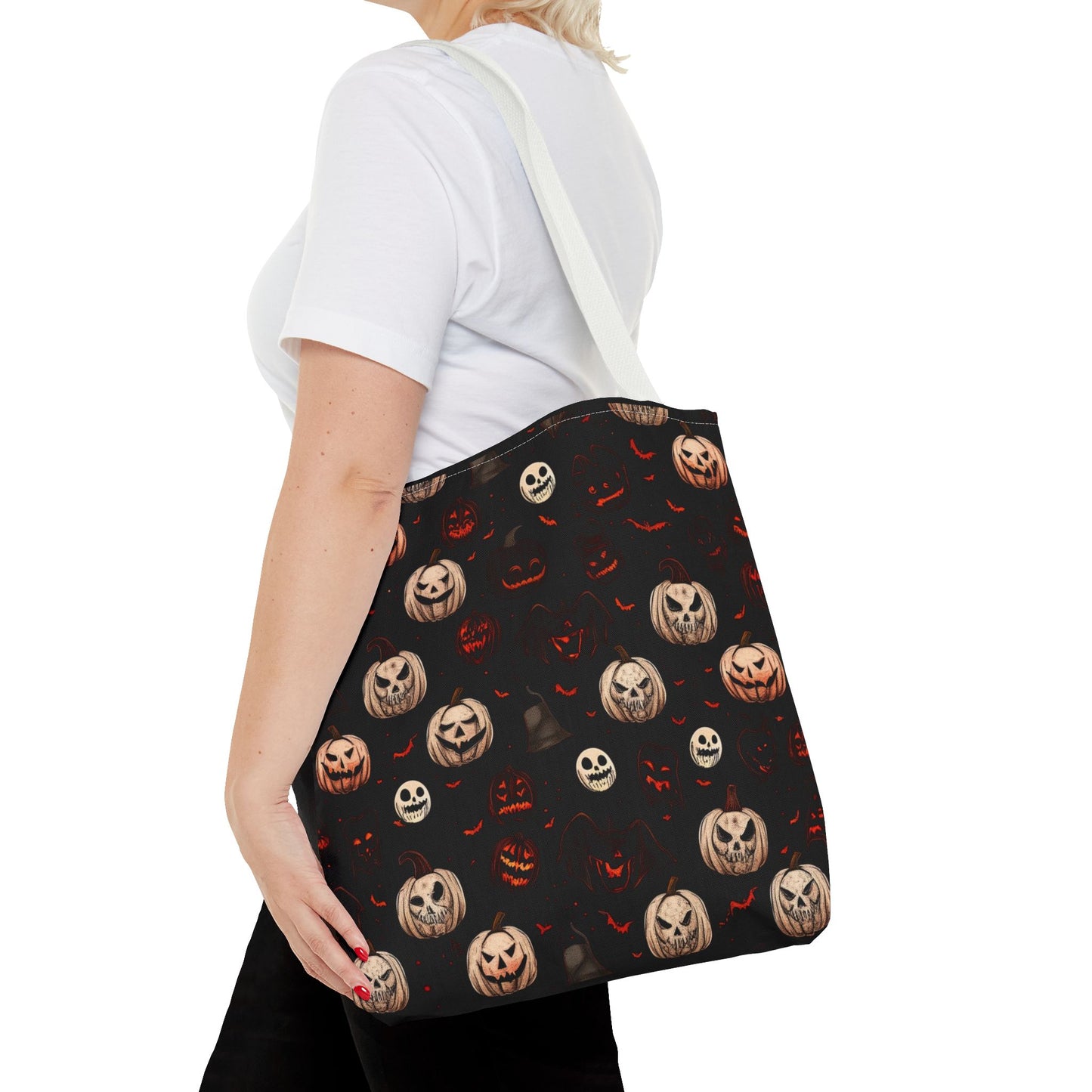 Spooky Halloween Pattern Tote Bag (AOP)