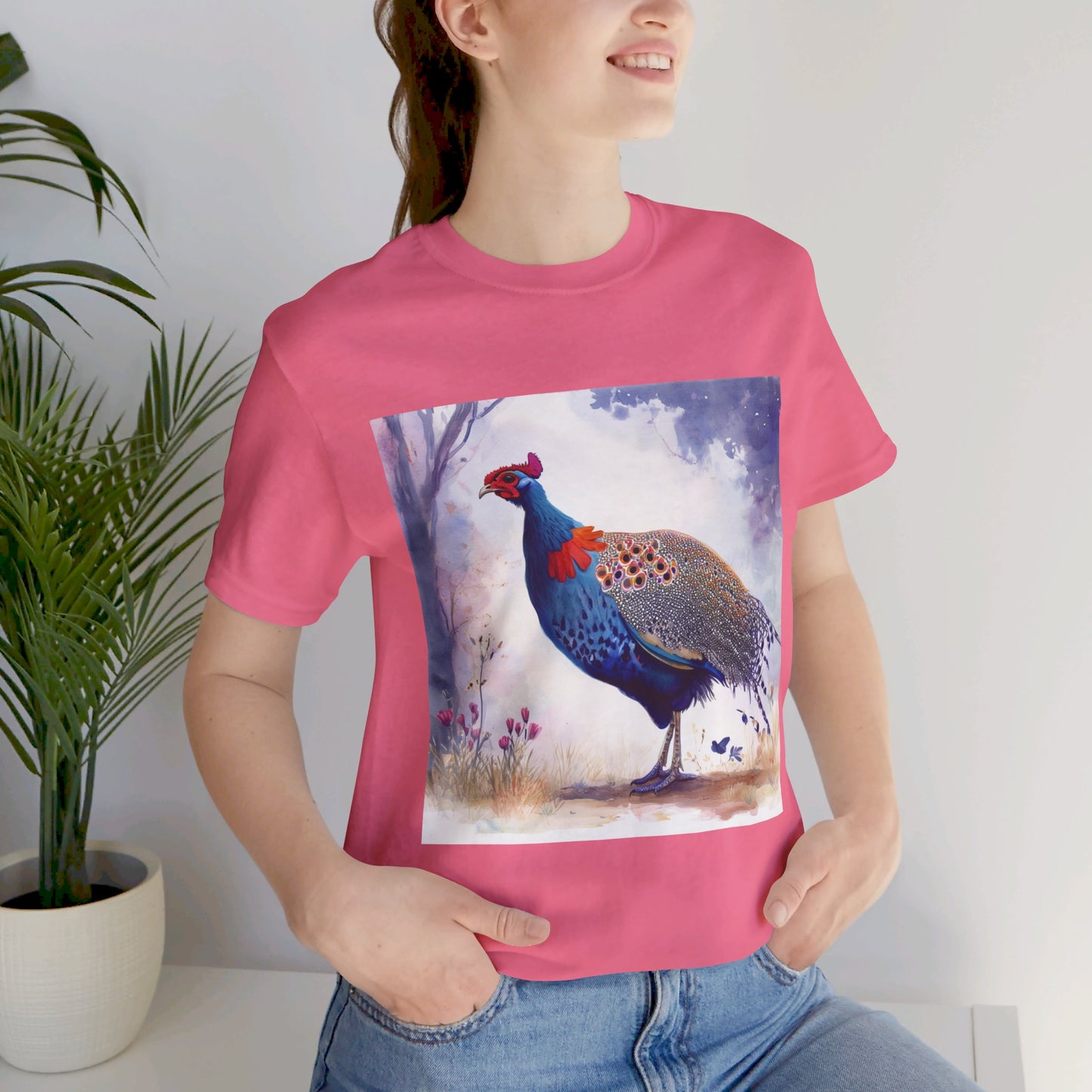 Cute Guinea Fowl Unisex Jersey Short Sleeve Tee