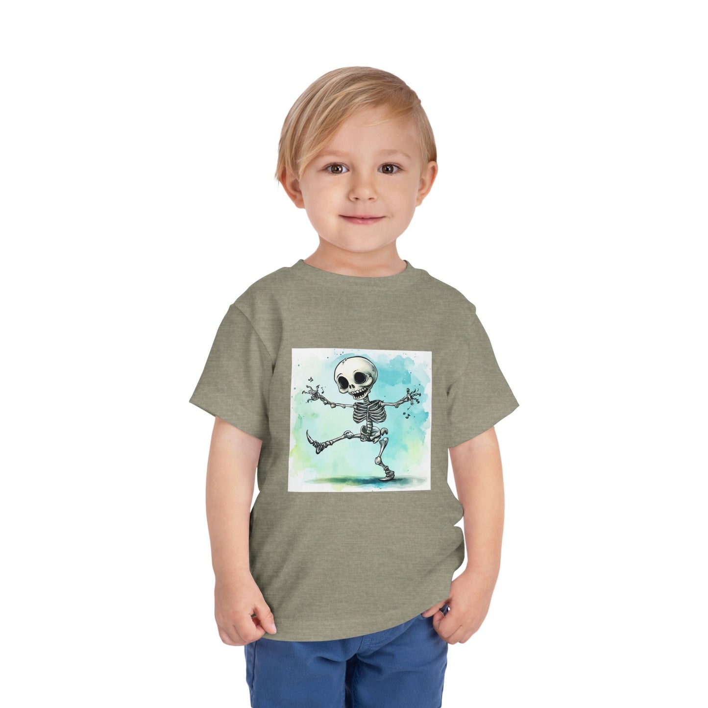 Cute Happy Skeleton Toddler Short Sleeve Tee