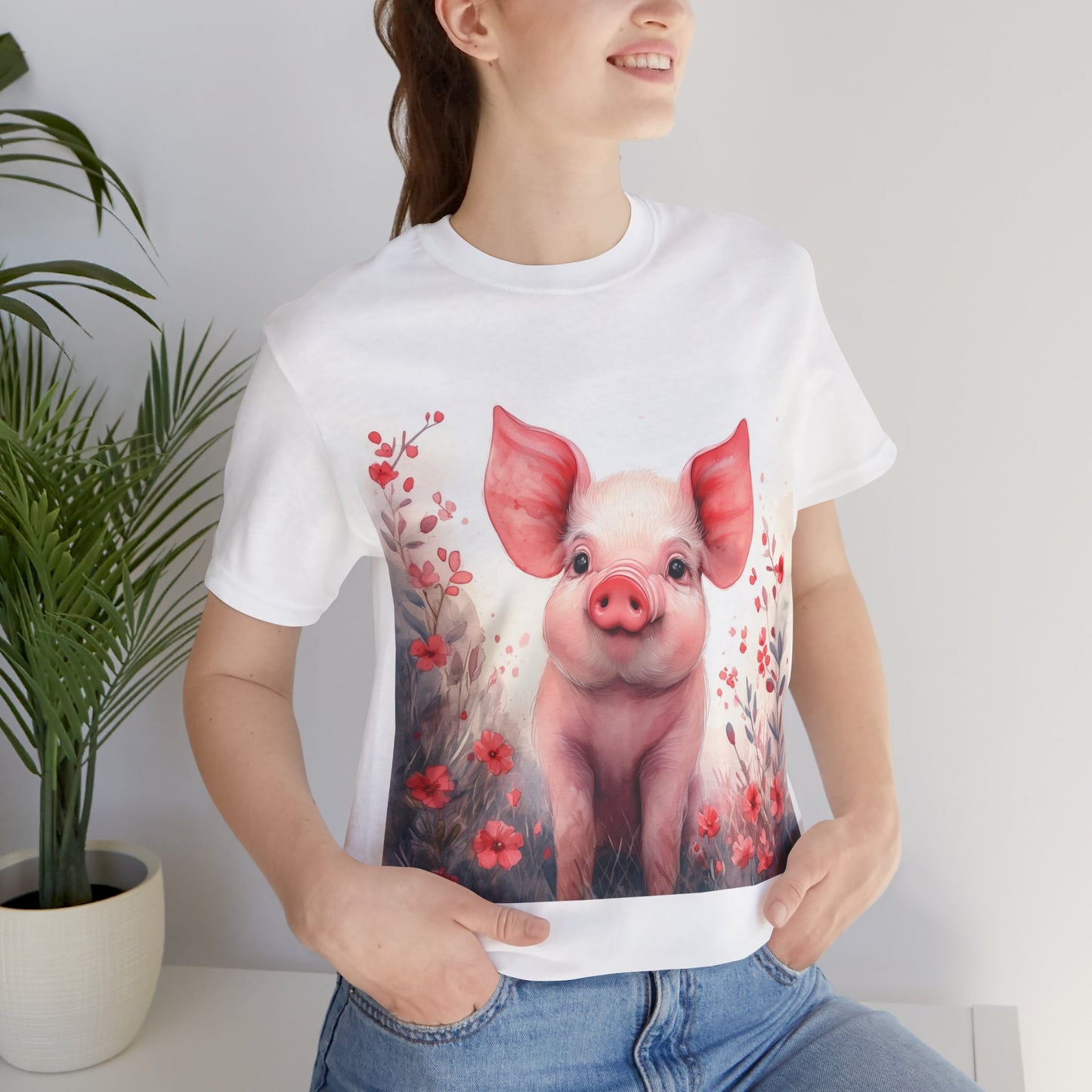 Cute Piglet Unisex Jersey Short Sleeve Tee