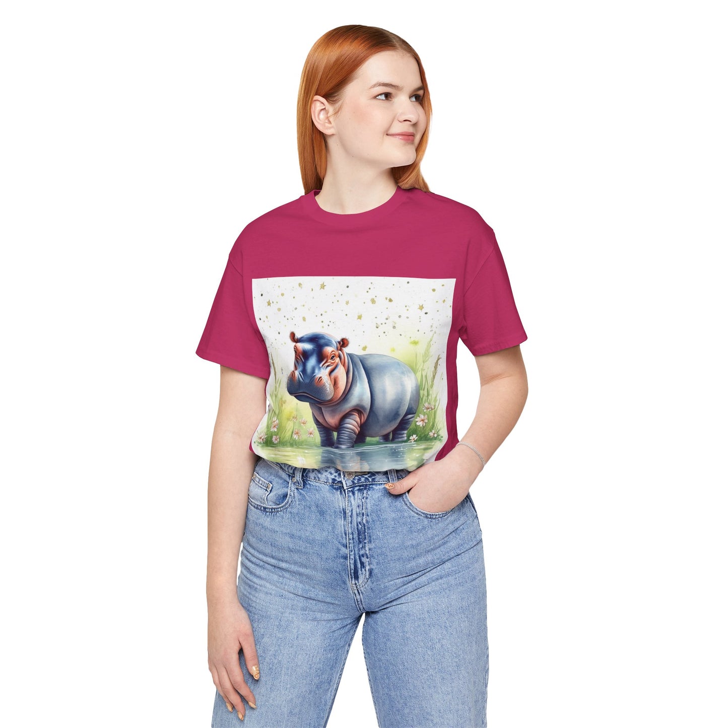 Cute Hippo Unisex Jersey Short Sleeve Tee