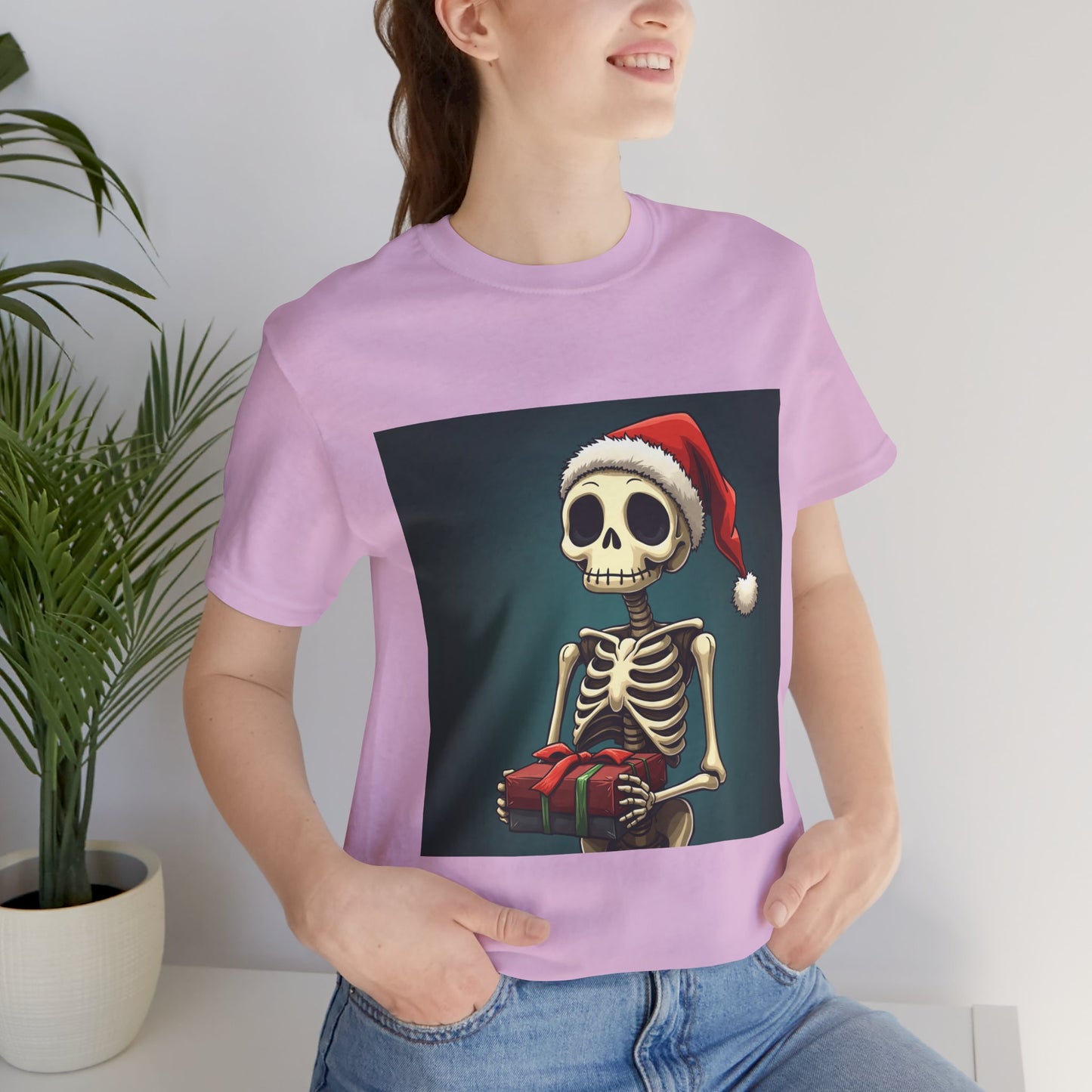 Cute Cartoon Festive Skeleton Unisex Jersey Tee