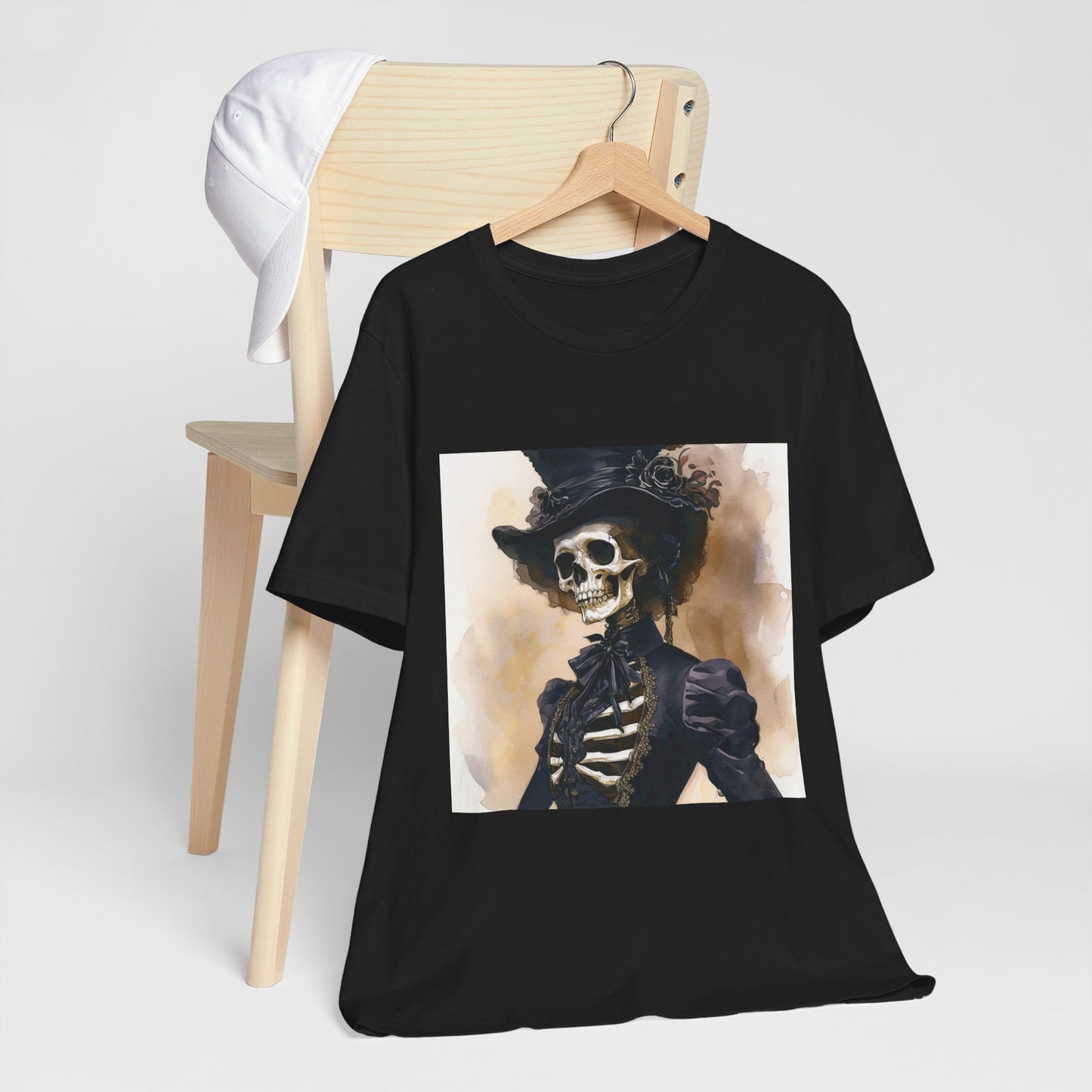 Elegant Victorian Skeleton Unisex Jersey Short Sleeve Tee