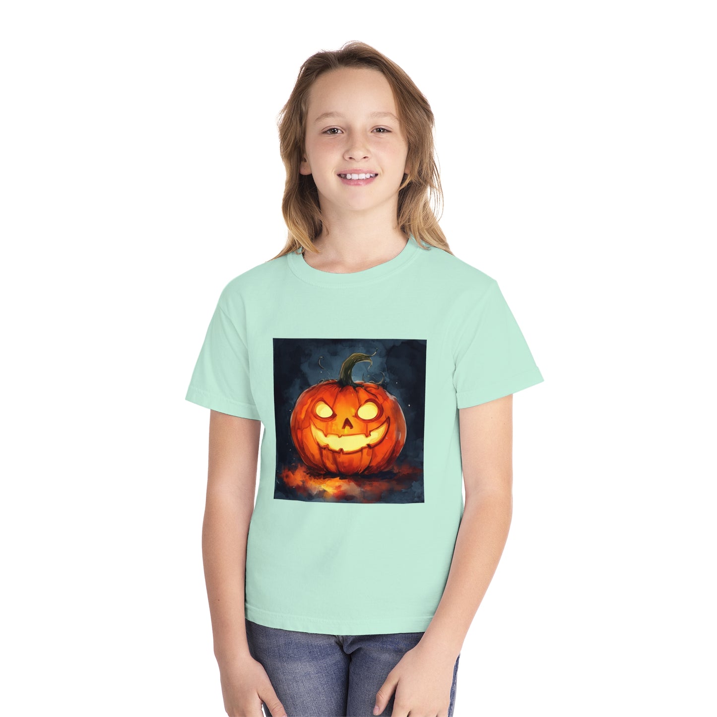 Cute Creepy Jack o' Lantern Youth Midweight Tee