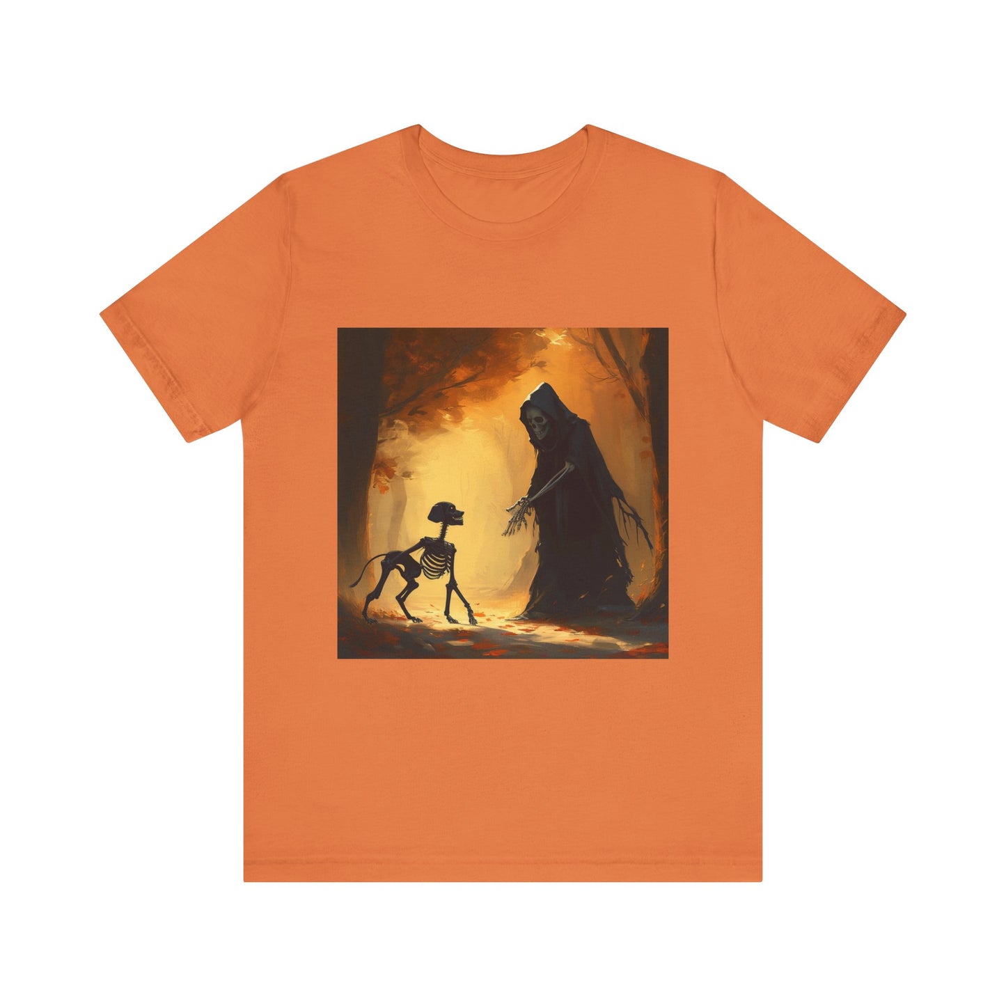 Grim Reaper Playing Fetch Unisex Jersey Short Sleeve Tee