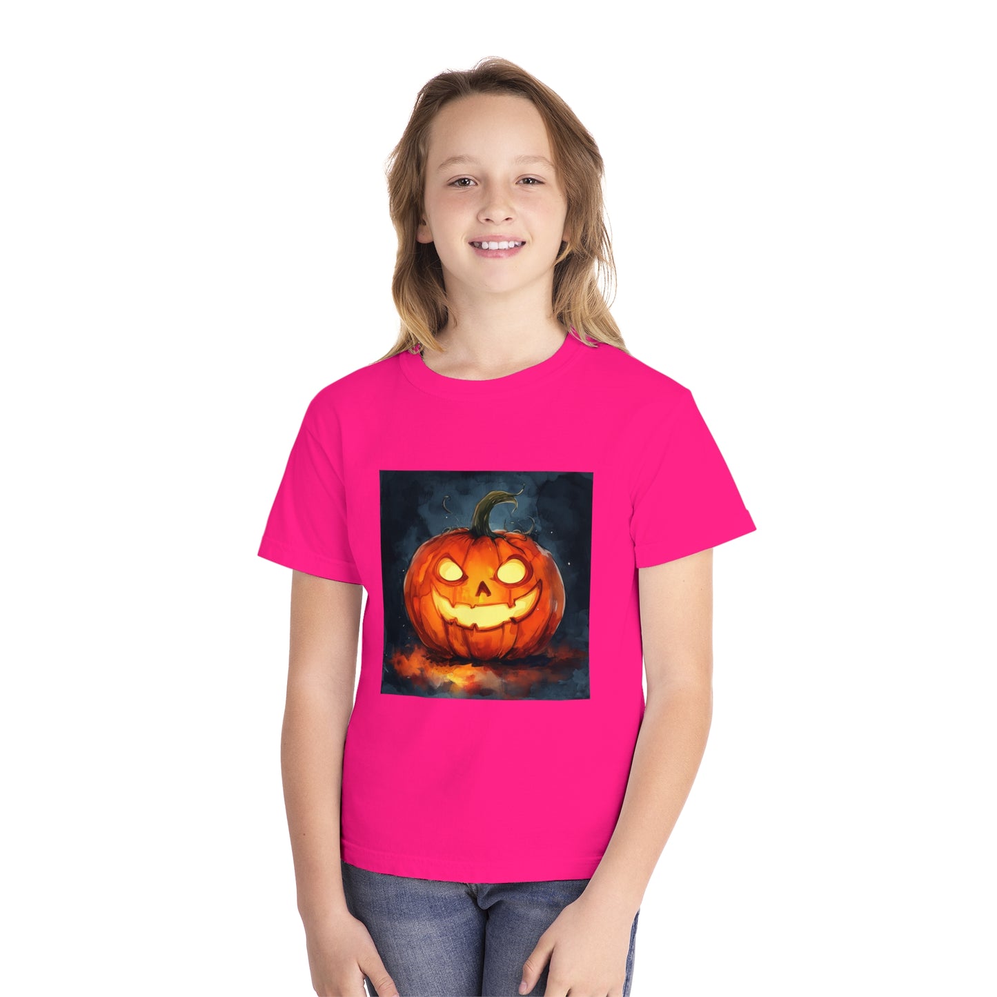 Cute Creepy Jack o' Lantern Youth Midweight Tee