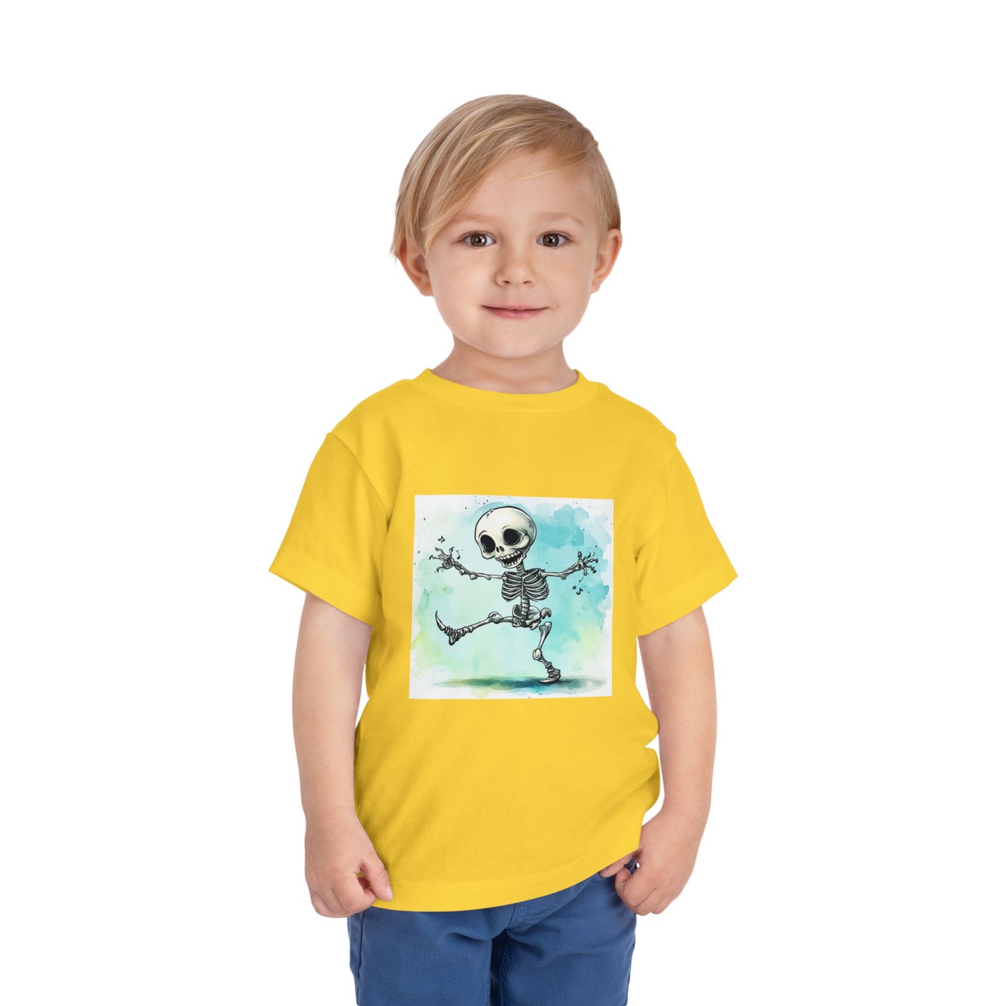 Cute Happy Skeleton Toddler Short Sleeve Tee