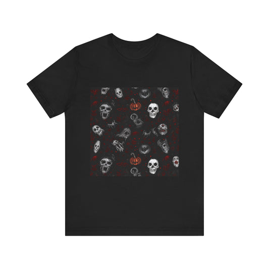 Scary Halloween Pattern Unisex Jersey Short Sleeve Tee