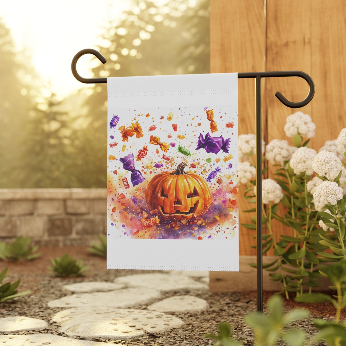 Jack o' Lantern Candy Explosion Garden & House Banner