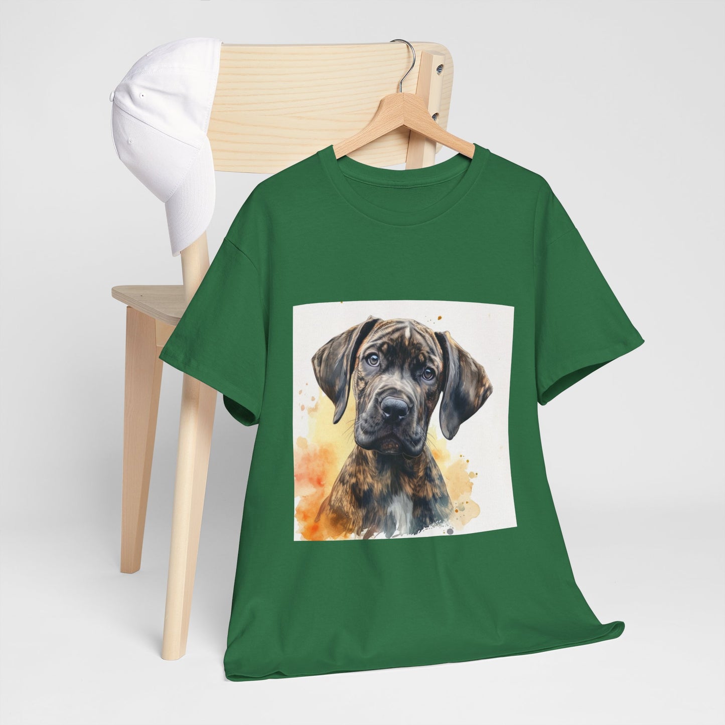 Brindle Great Dane Puppy Unisex Heavy Cotton Tee