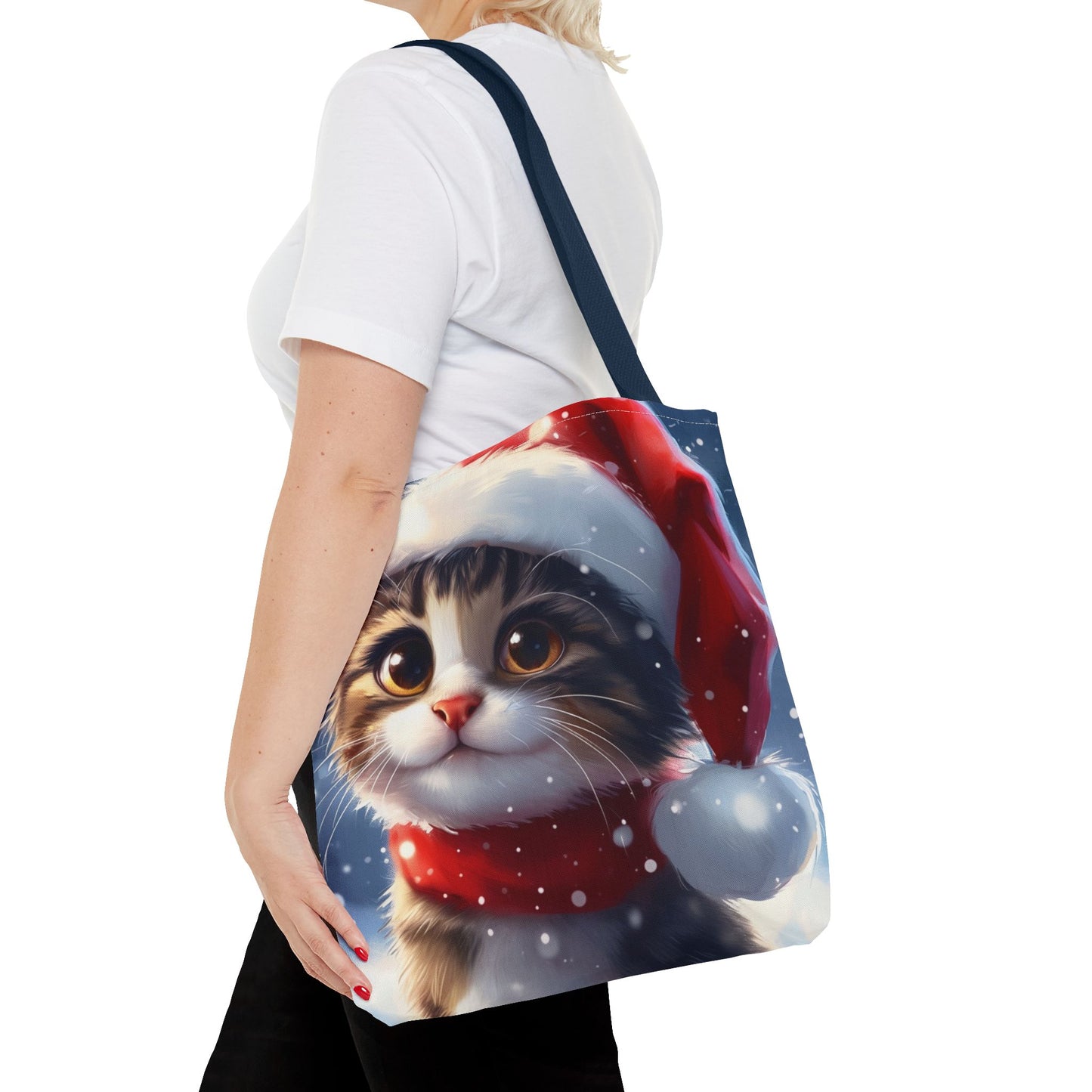 Cute Holiday Cat Tote Bag (AOP)