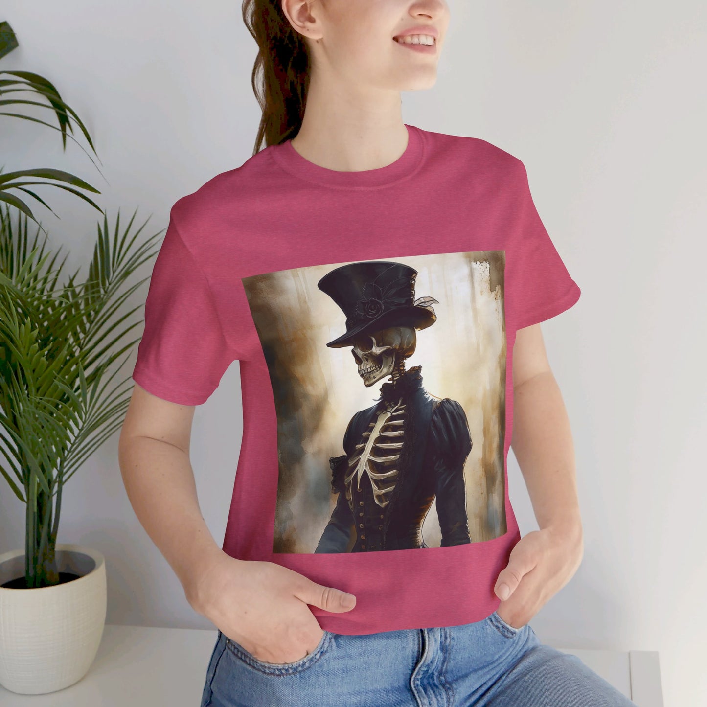 Top Hat Victorian Skeleton Unisex Jersey Short Sleeve Tee