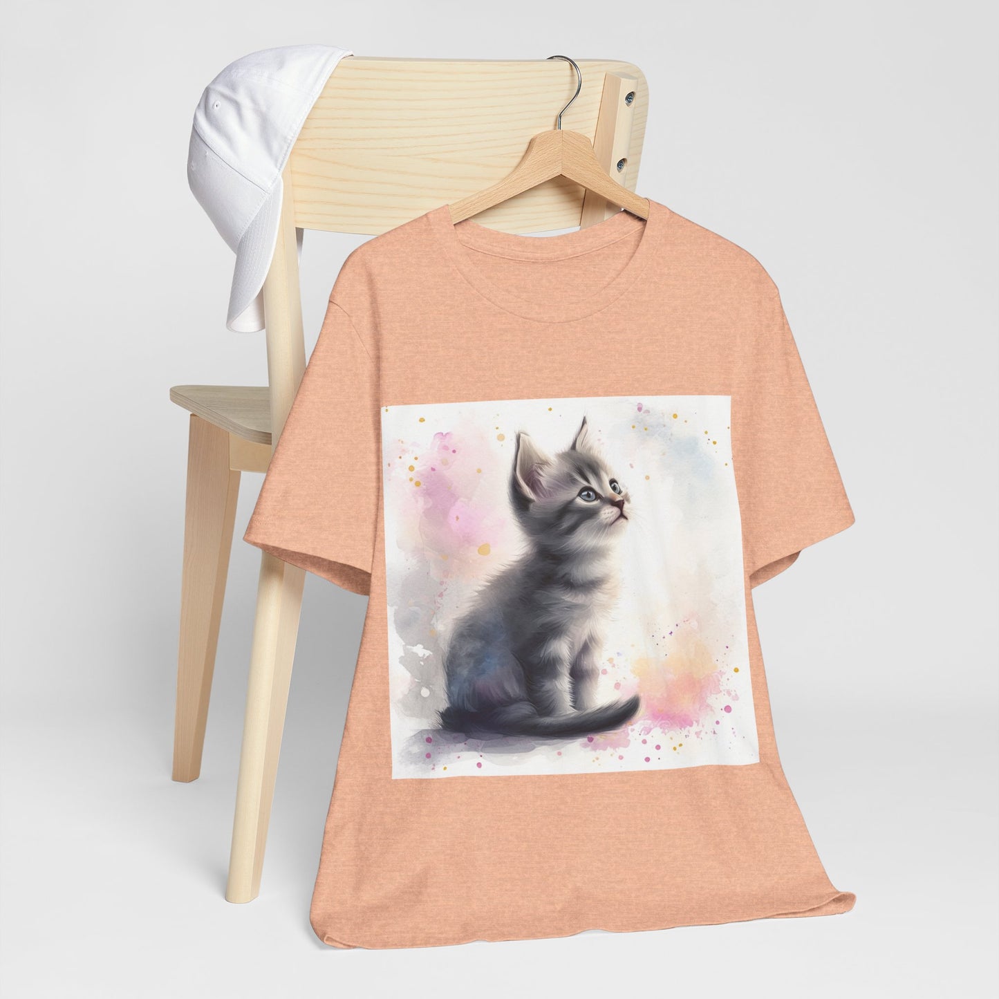 Watercolor Gray Kitten Unisex Jersey Short Sleeve Tee