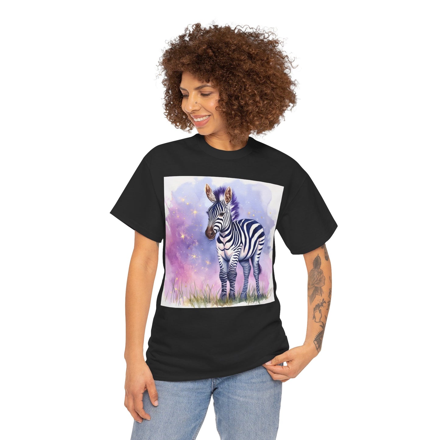 Adorable Zebra Unisex Heavy Cotton Tee