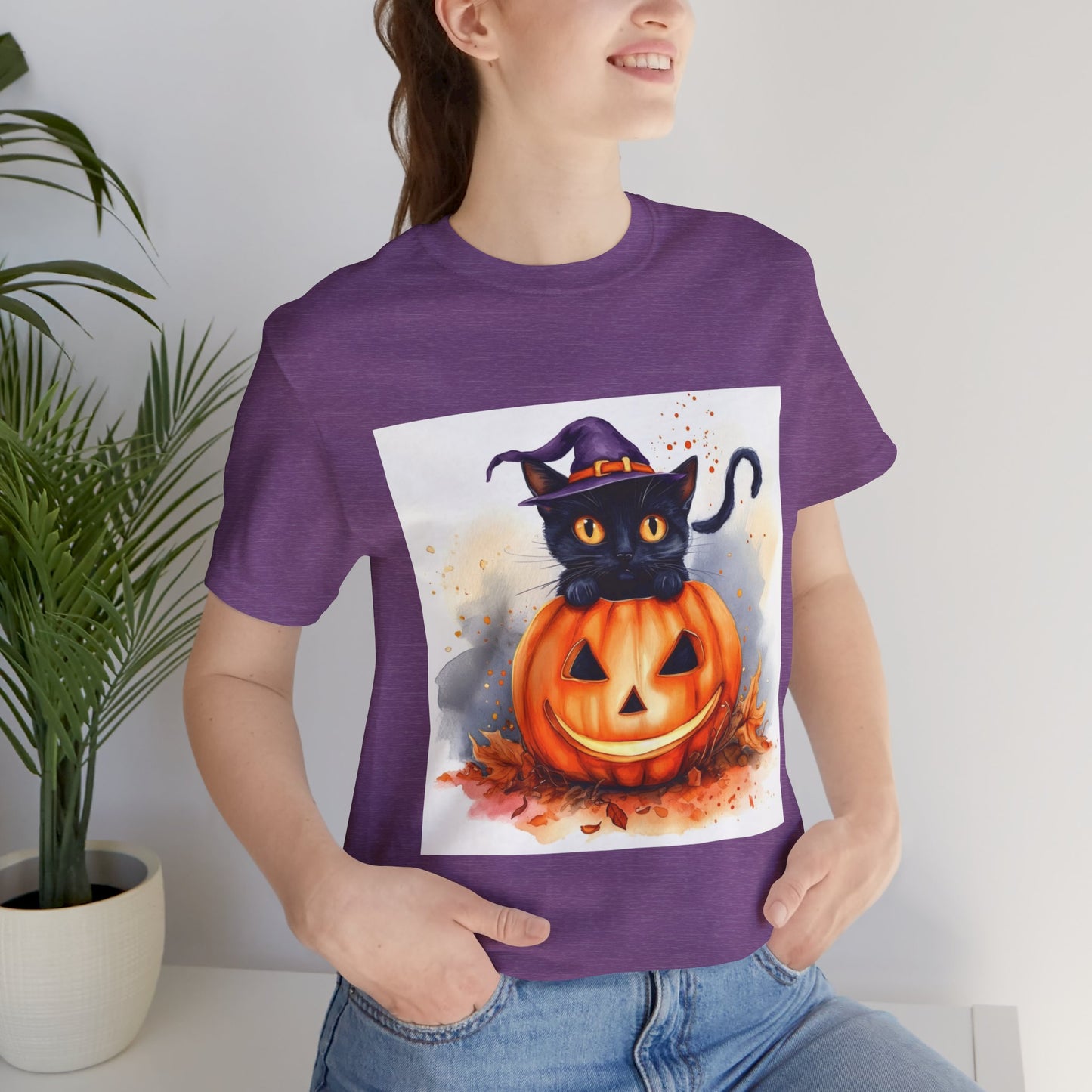 Halloween Cat Unisex Jersey Short Sleeve Tee