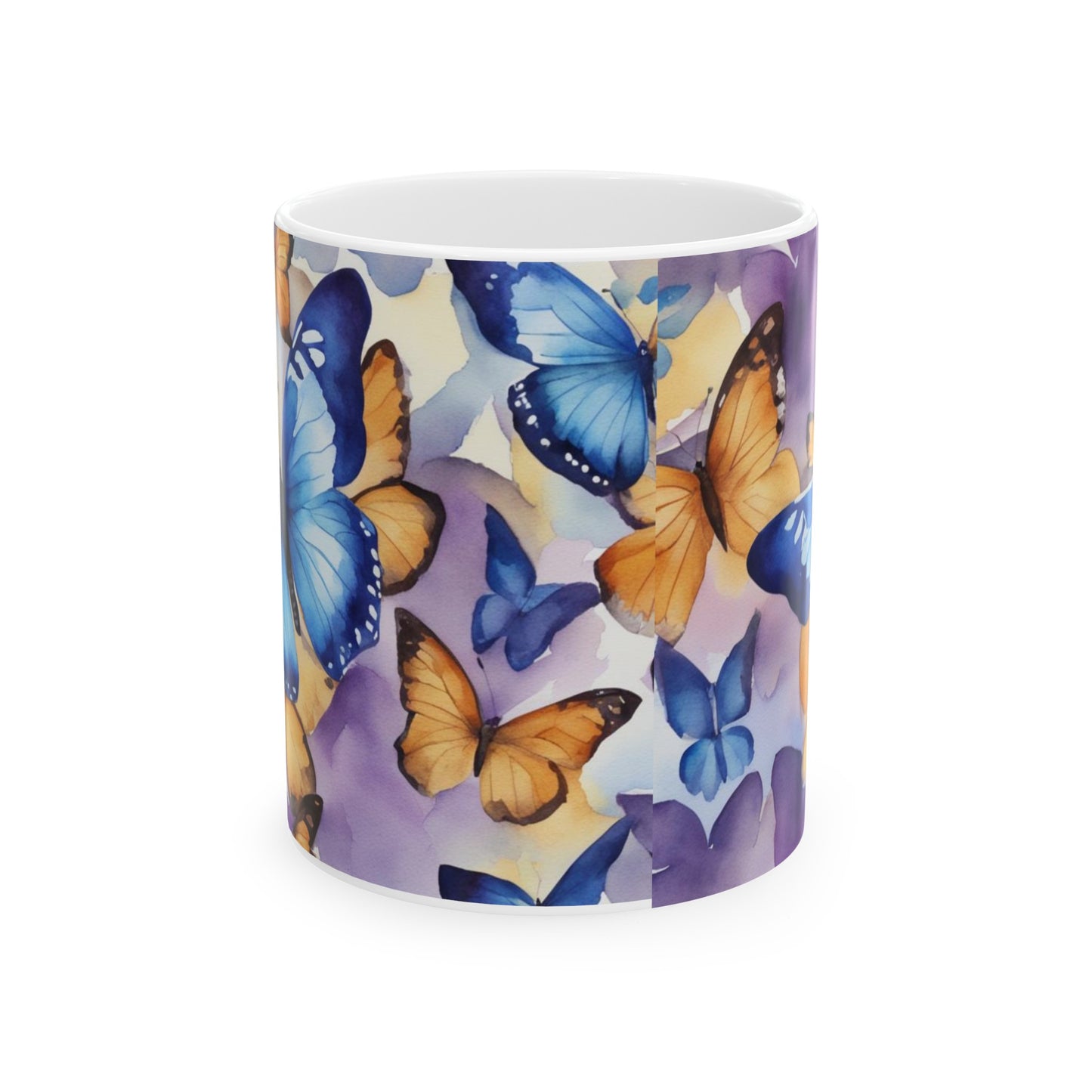 Blue Butterfly Ceramic Mug, 11oz