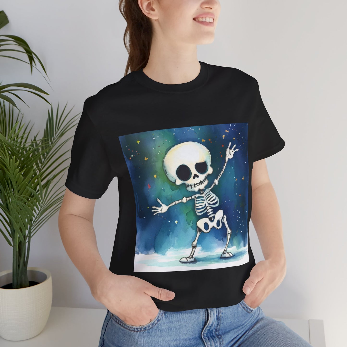 Cute Dancing Skeleton Unisex Jersey Short Sleeve Tee