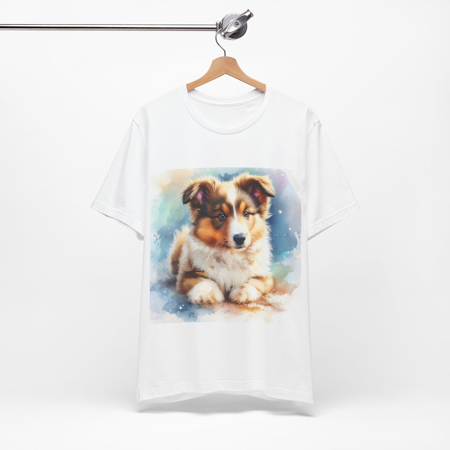 Watercolor Shetland Sheepdog Unisex Jersey Short Sleeve Tee