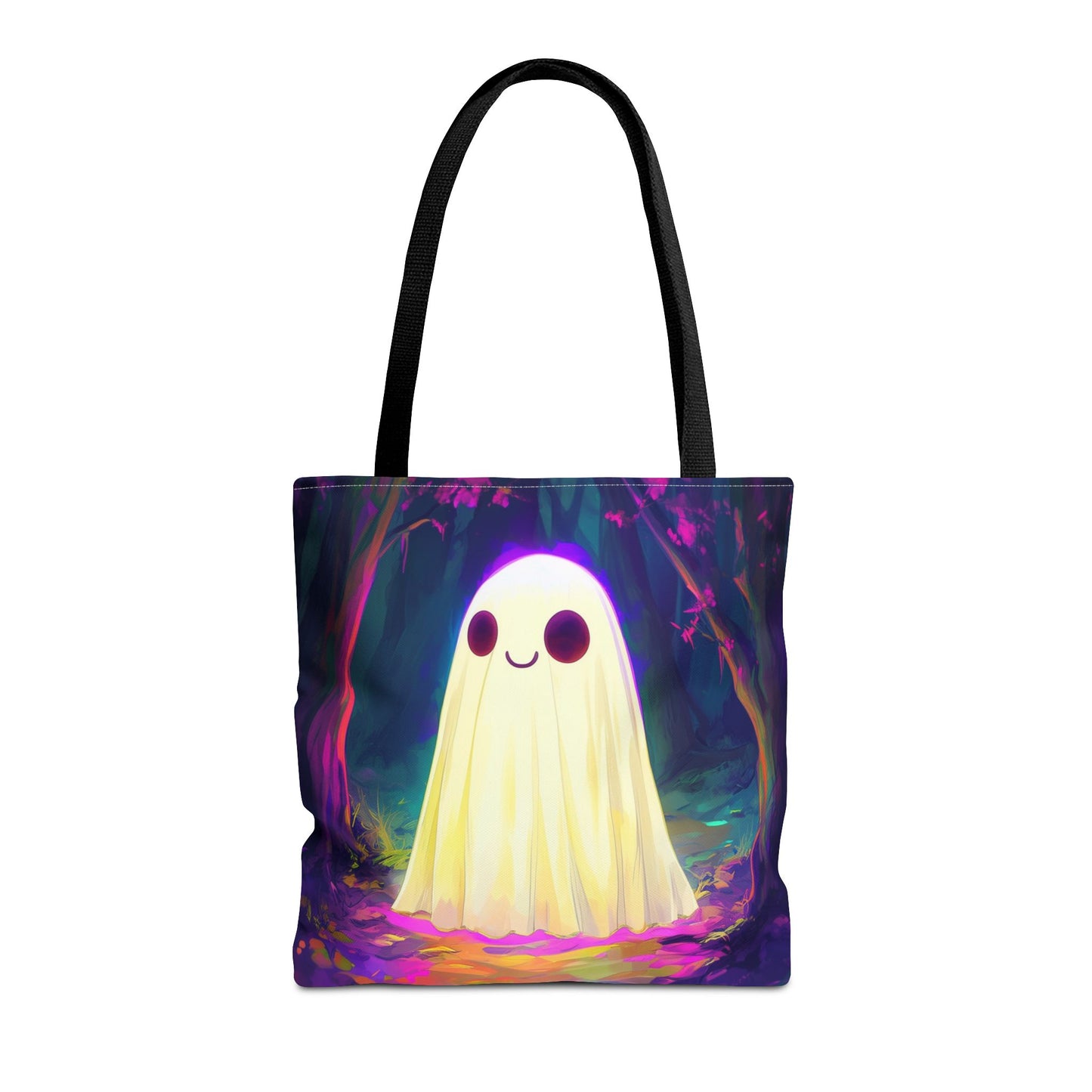 Cute Neon Ghost Tote Bag (AOP)