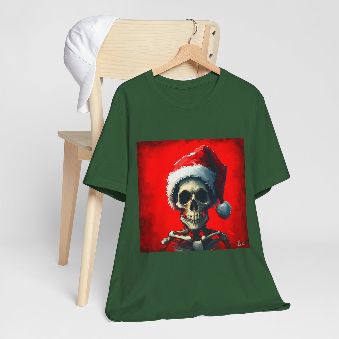 Dark Spooky Skeleton Santa Unisex Jersey Tee