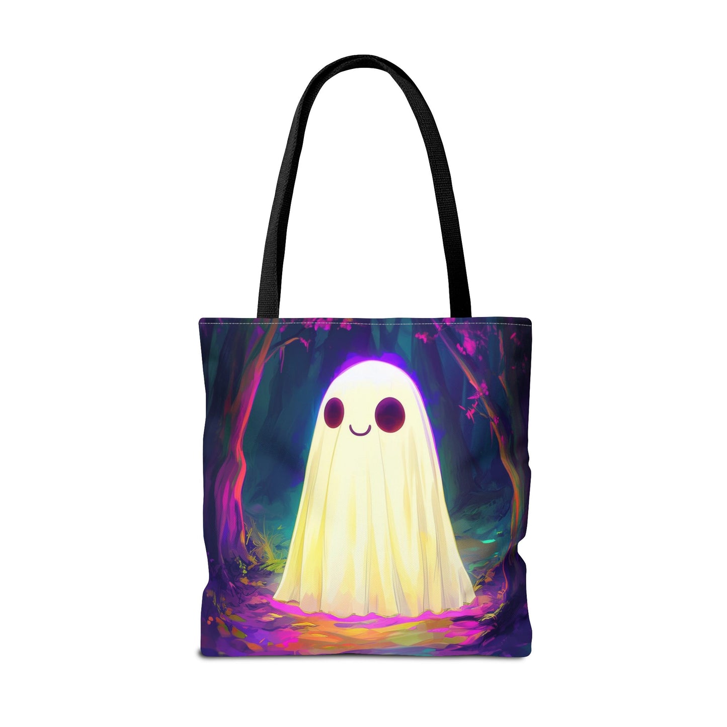 Cute Neon Ghost Tote Bag (AOP)