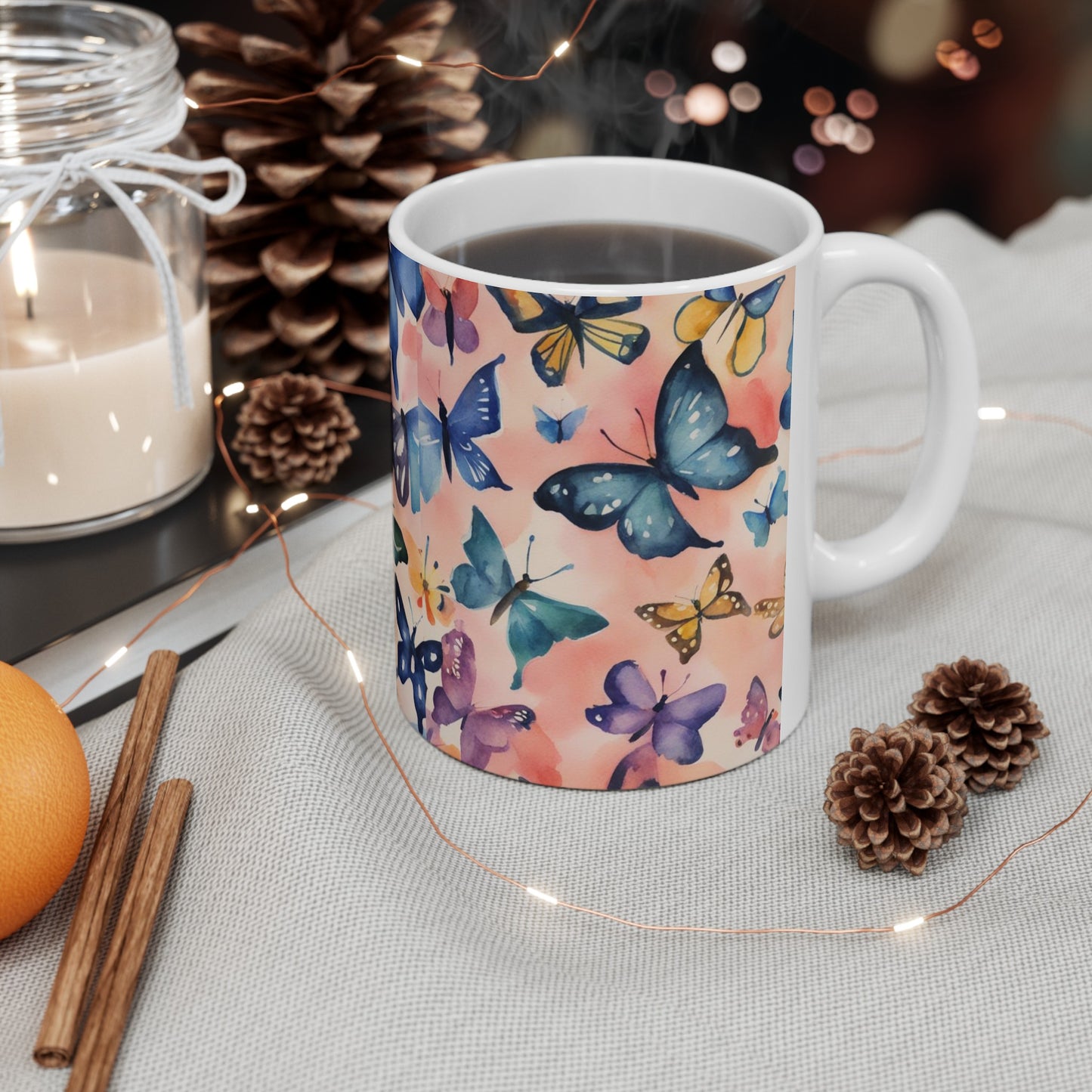 Fluttering Butterflies Ceramic Mug, 11oz