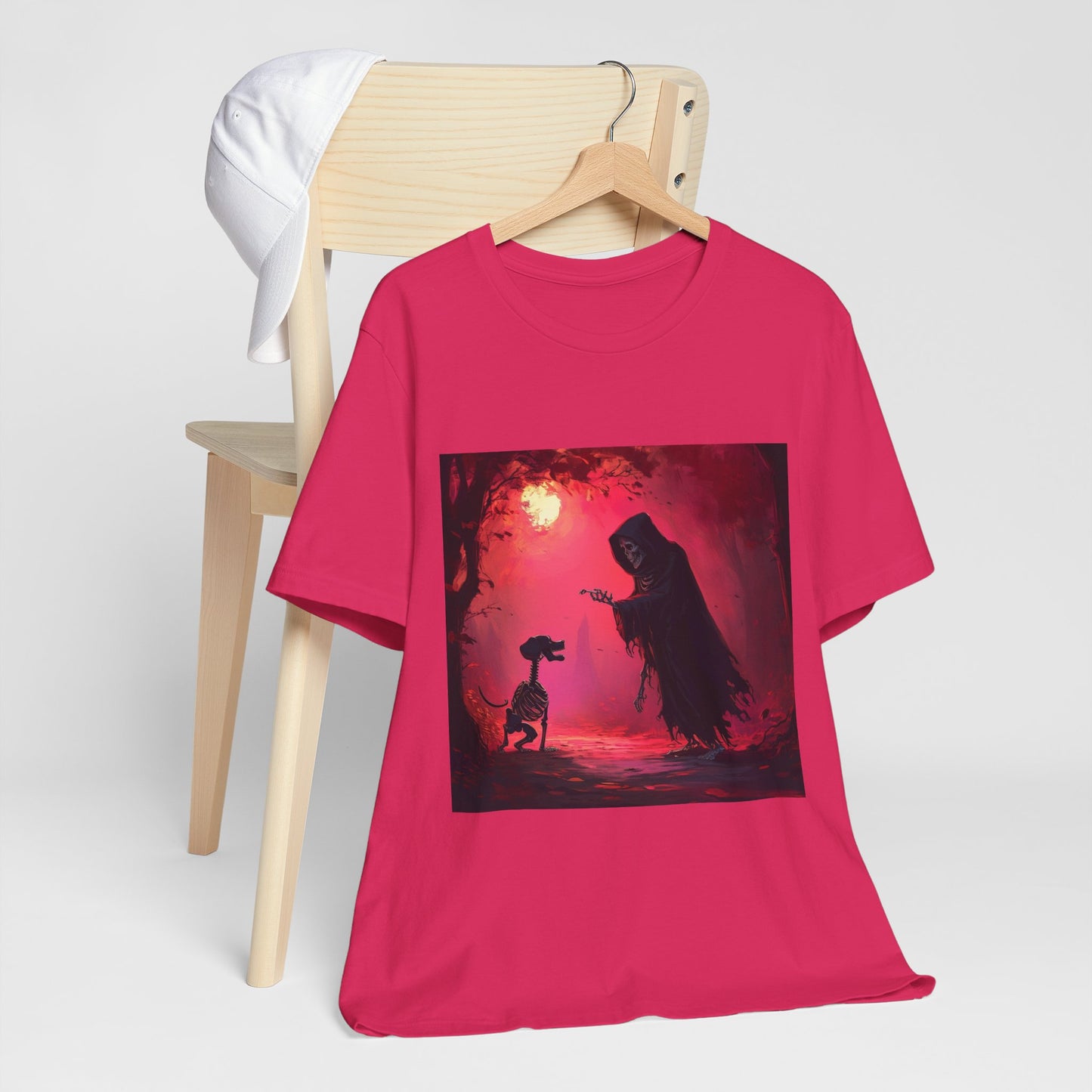 Grim Reaper Walking his DogUnisex Jersey Short Sleeve Tee