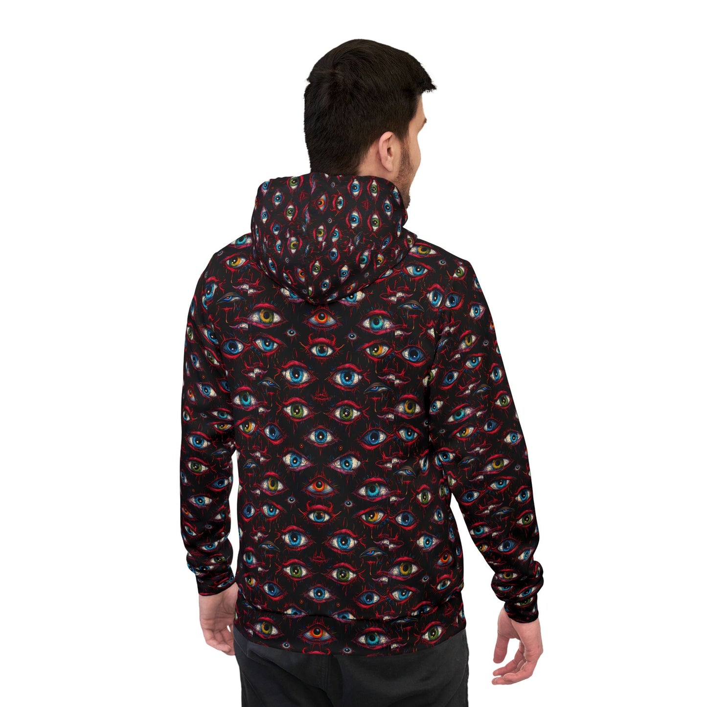 Creepy Eye Pattern Athletic Hoodie (AOP)